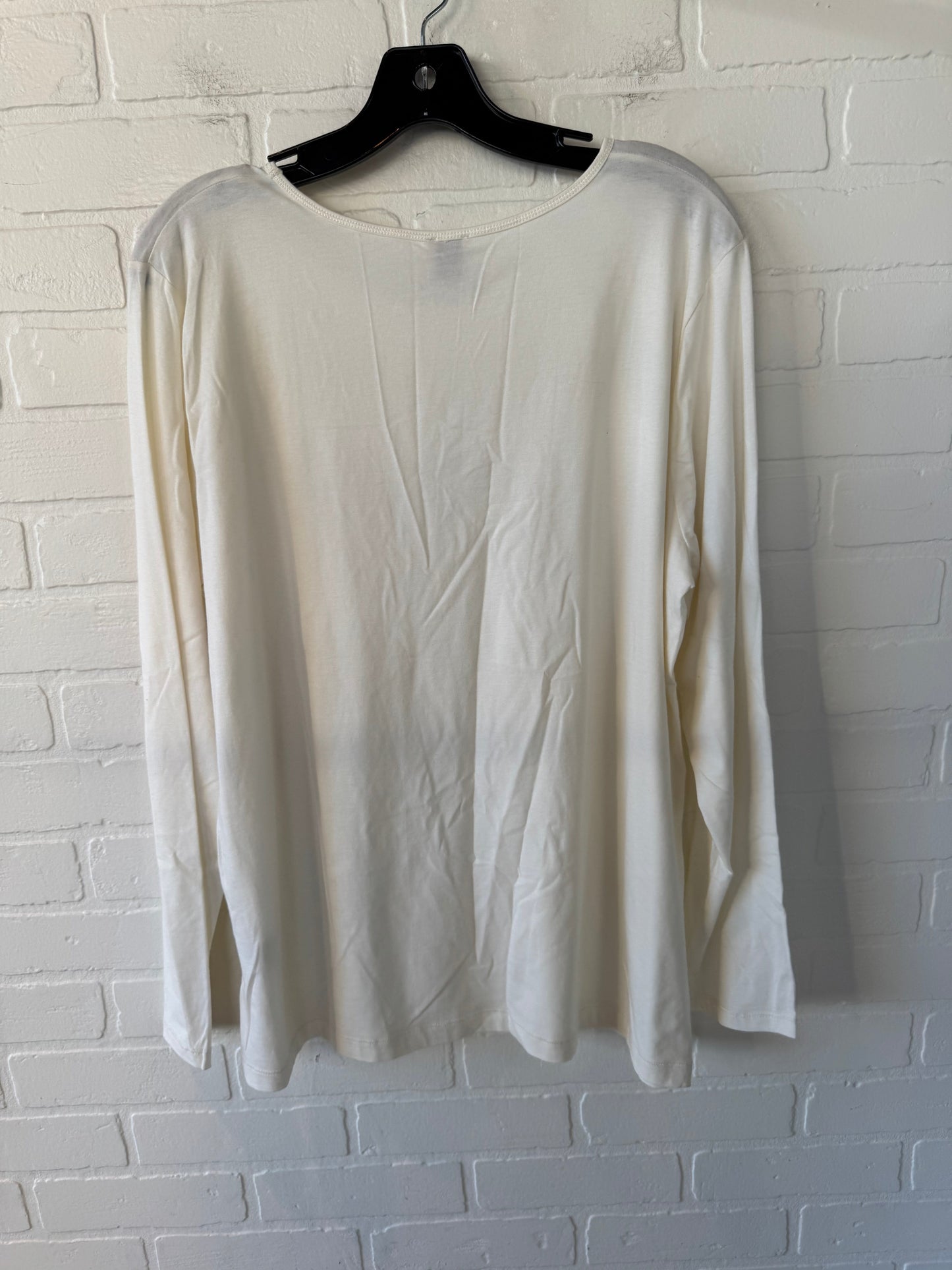 Top Long Sleeve Basic By Anne Klein In Cream, Size: 1x