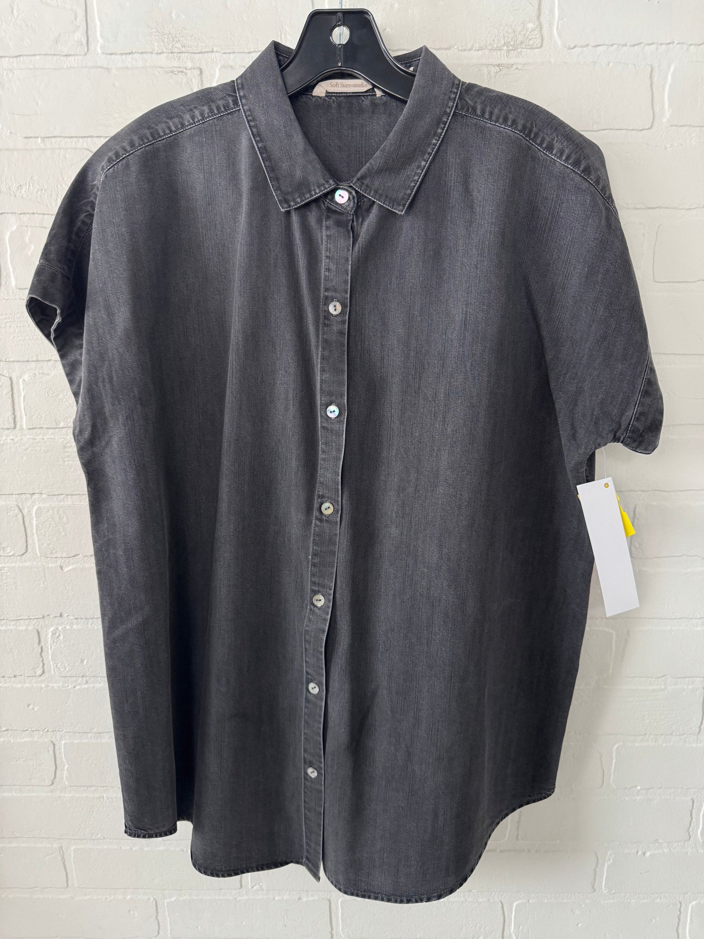 Top Short Sleeve By Soft Surroundings In Grey Denim, Size: M