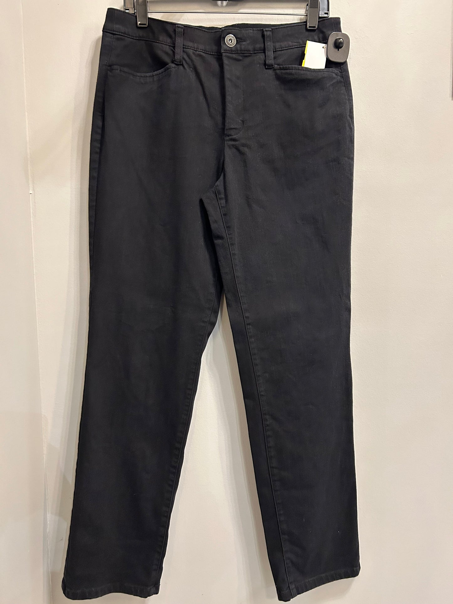 Jeans Straight By Chicos In Black Denim, Size: 8