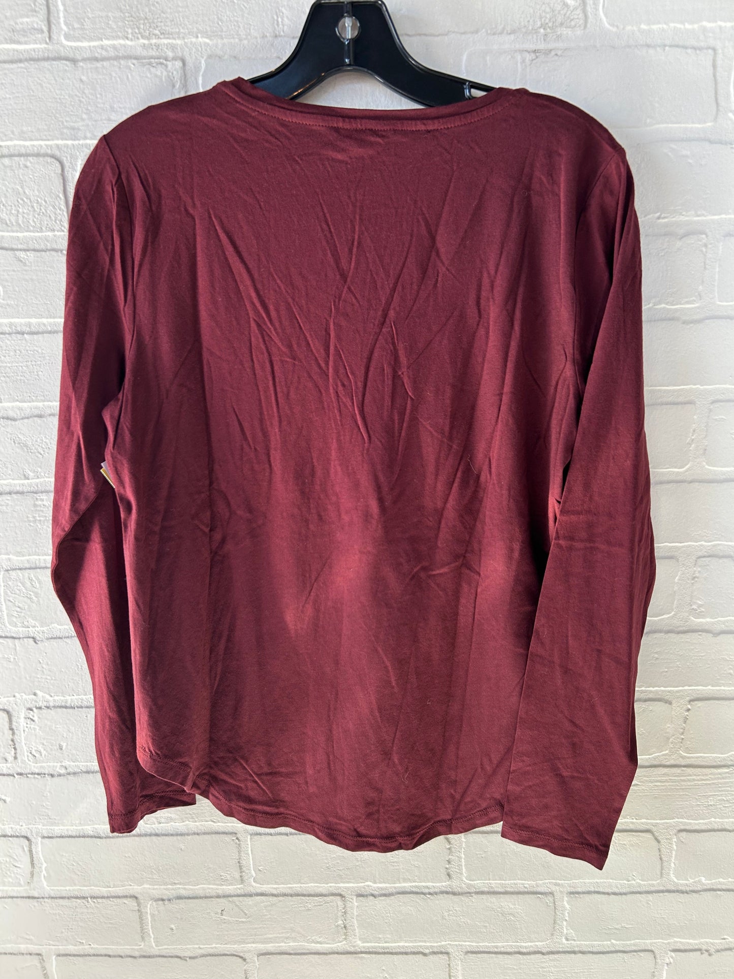 Top Long Sleeve Basic By Ann Taylor In Red, Size: M