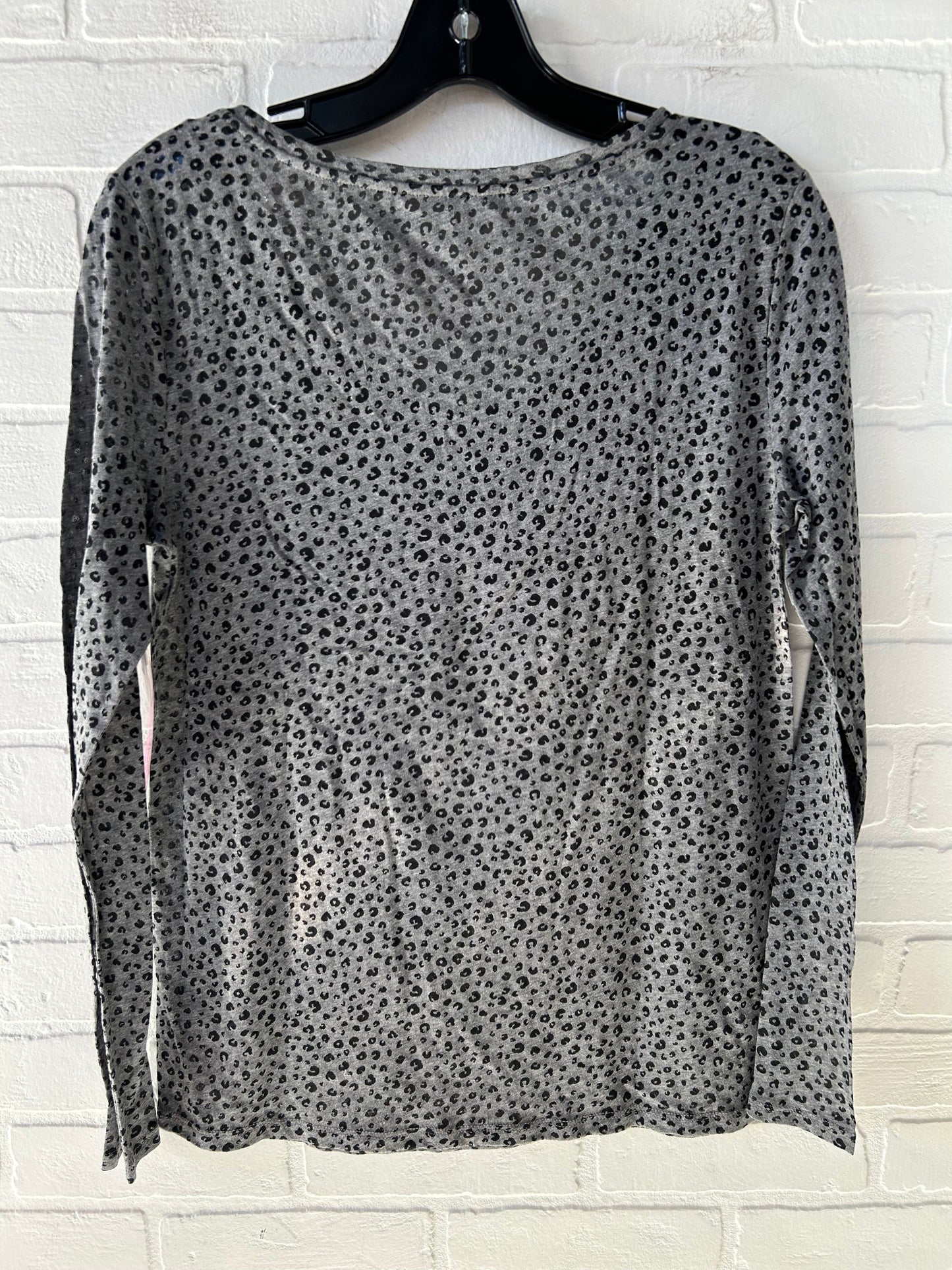 Top Long Sleeve Basic By Ann Taylor In Black & Grey, Size: M