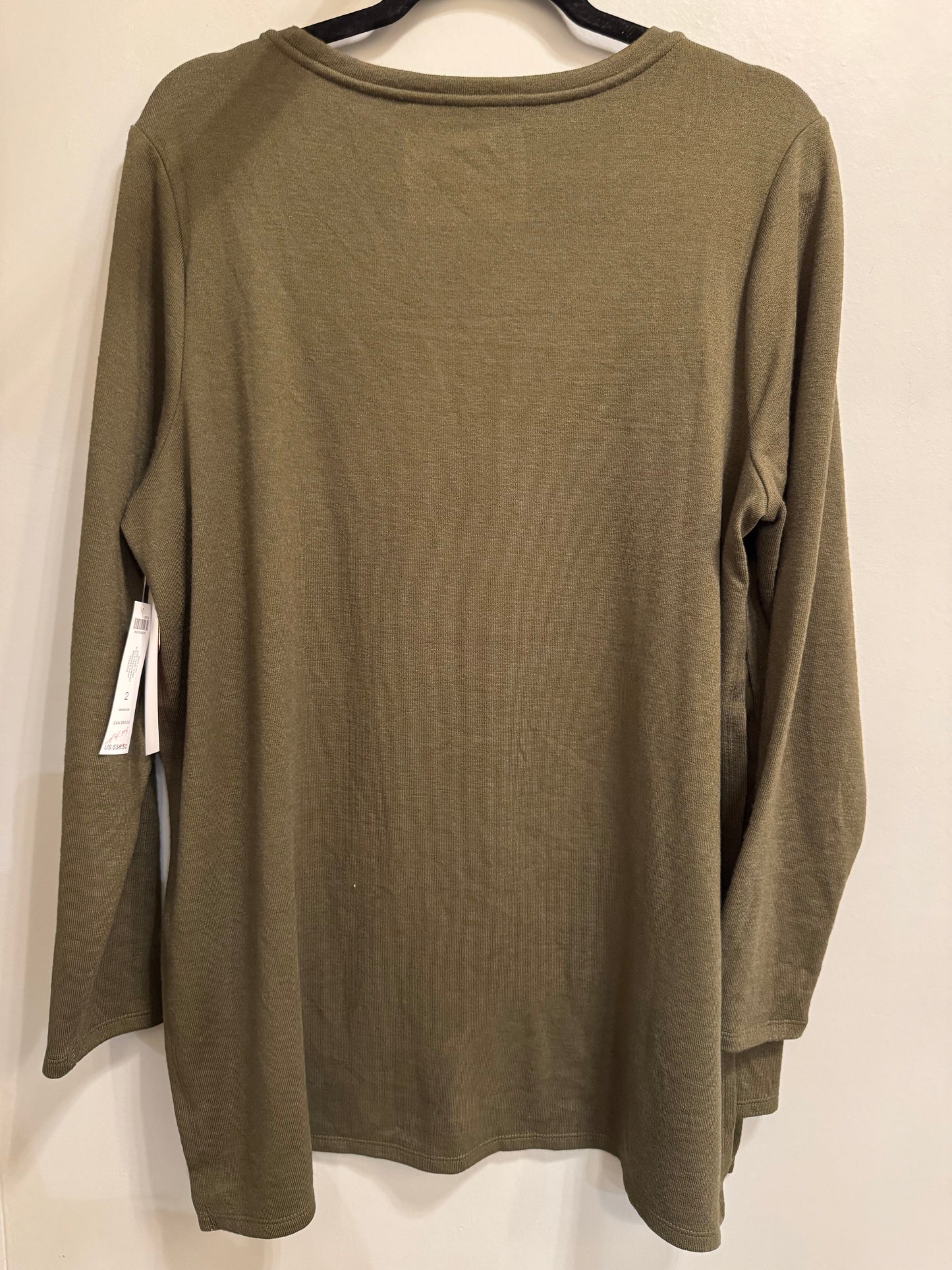 Top Long Sleeve By Chicos In Green, Size: L