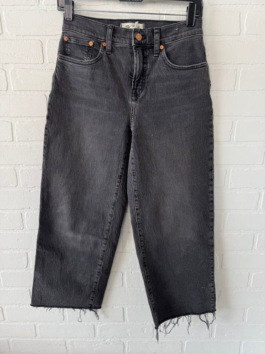 Jeans Cropped By Madewell In Black Denim, Size: 2p