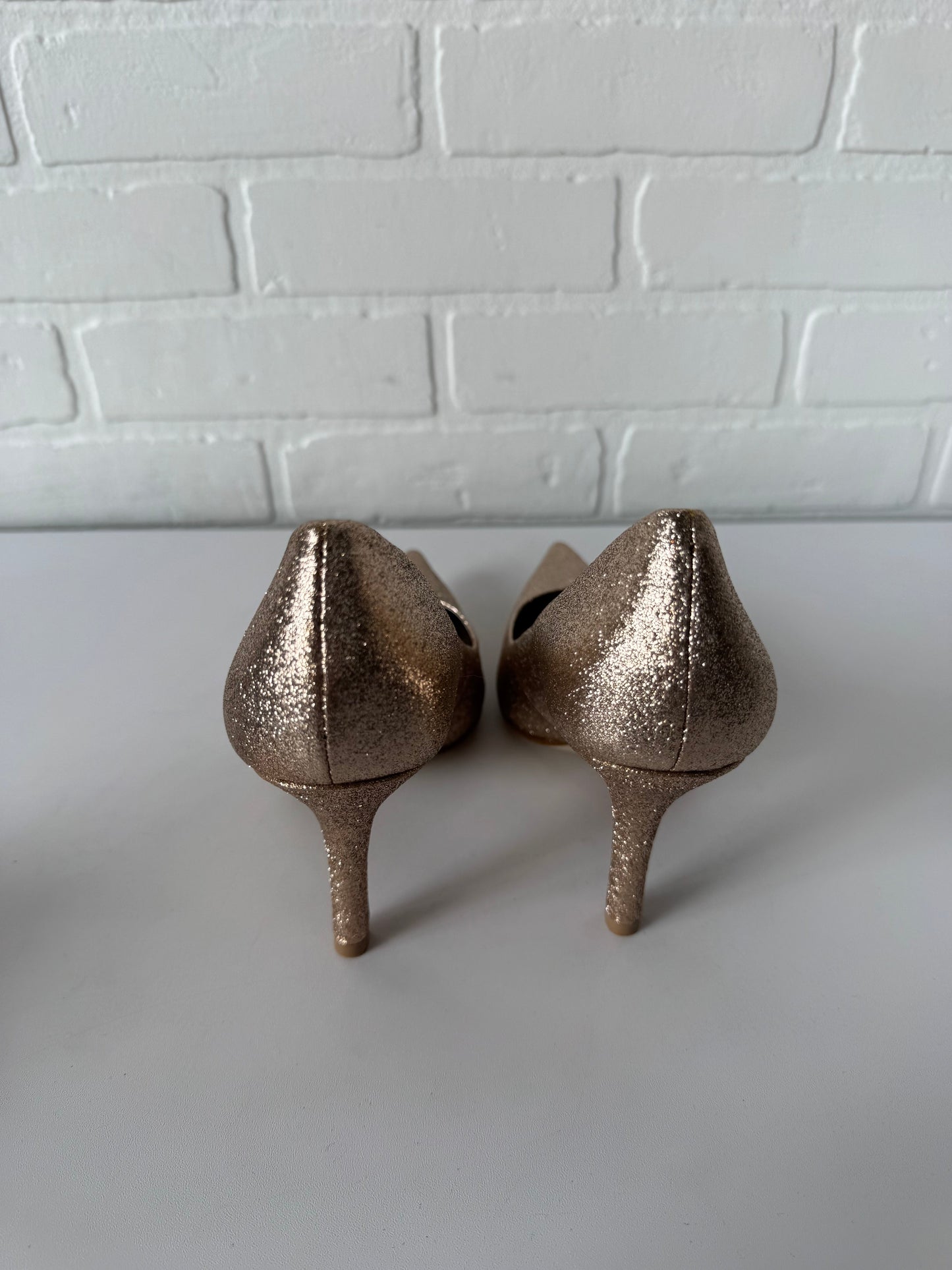 Shoes Heels Block By Nine West In Gold, Size: 6.5