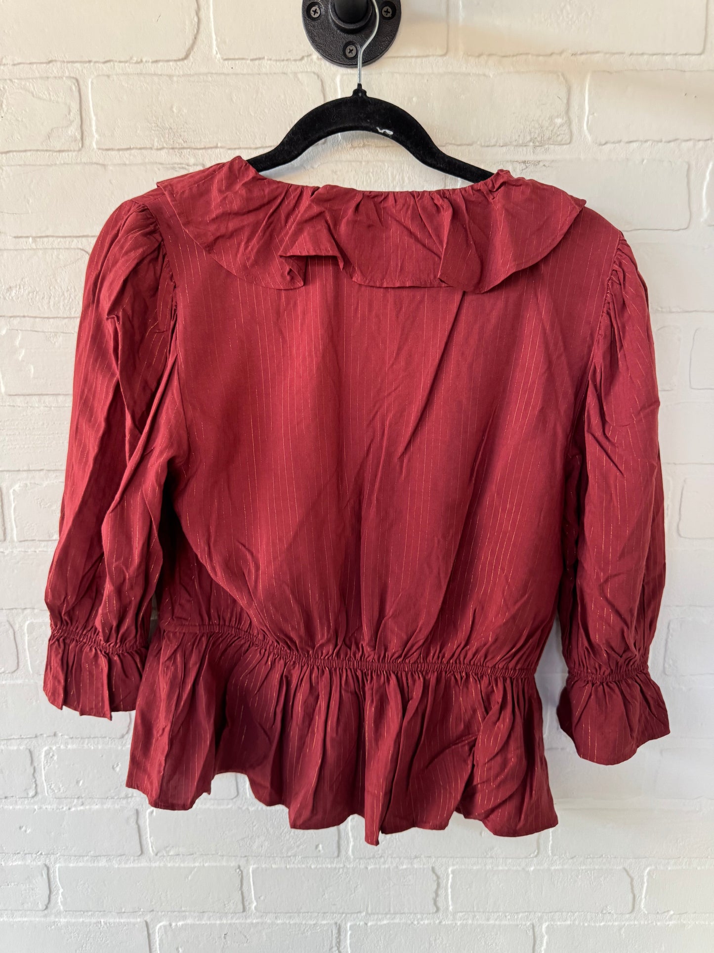 Top Long Sleeve By Express In Red, Size: M