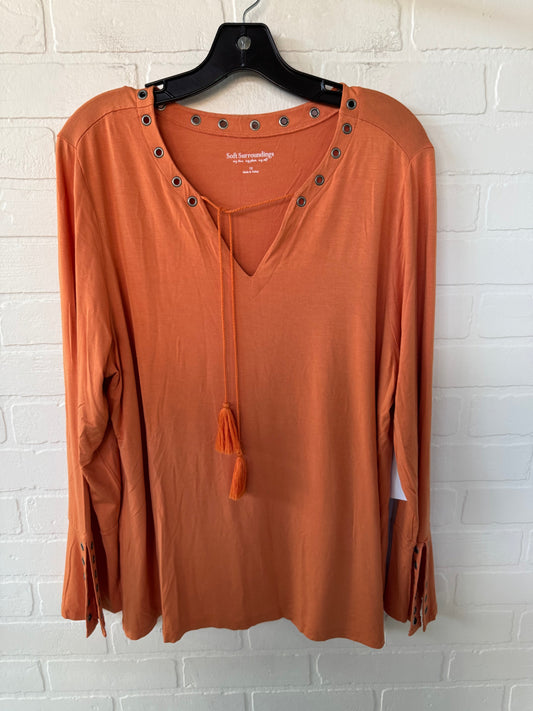 Top Long Sleeve By Soft Surroundings In Orange, Size: 1x