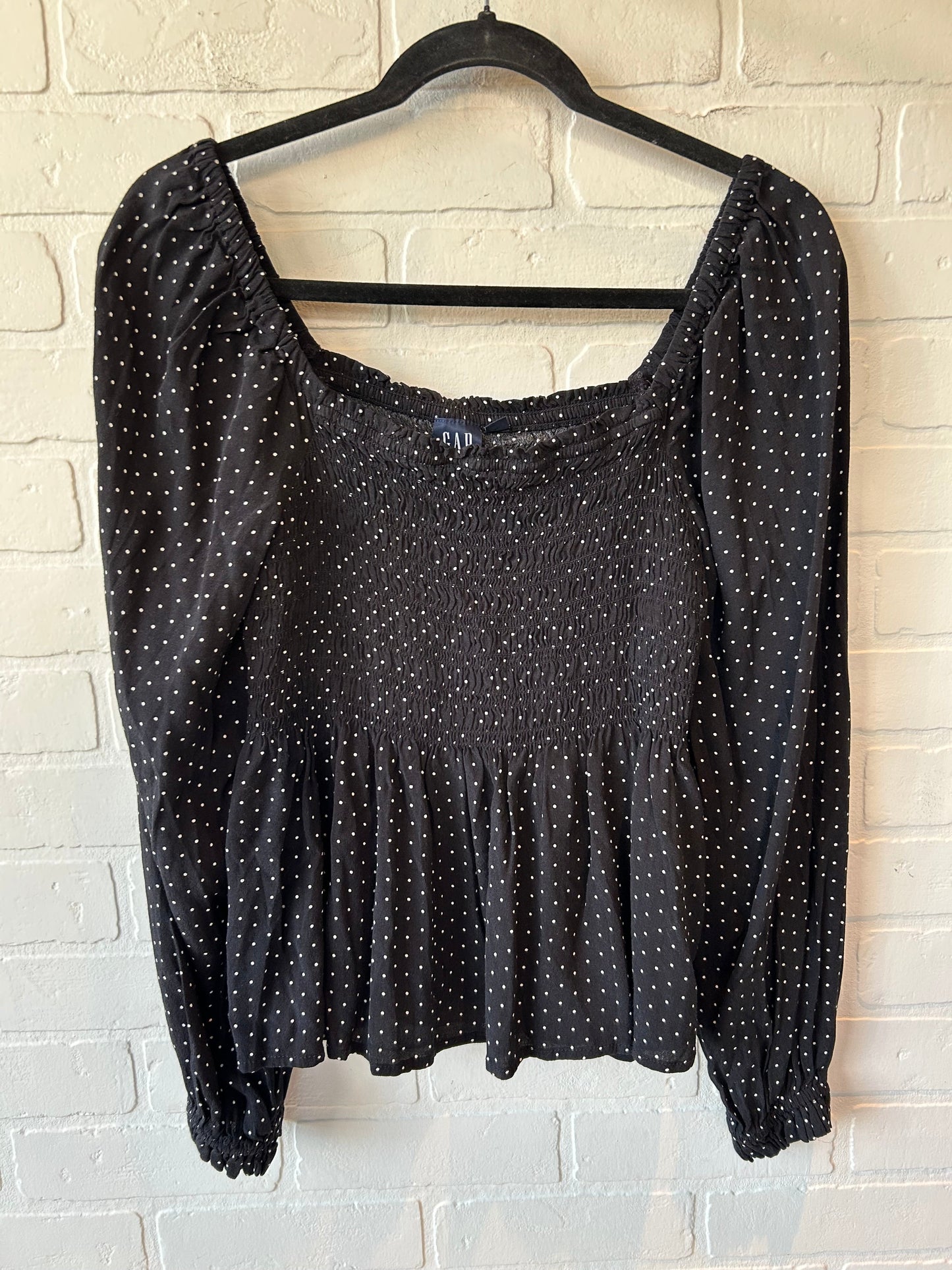 Top Long Sleeve By Gap In Black & White, Size: M