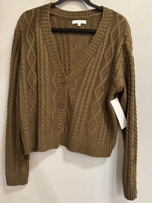 Sweater Cardigan By Clothes Mentor In Brown, Size: L