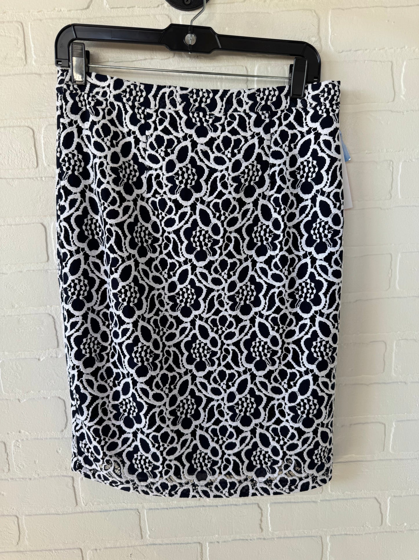 Skirt Midi By Eva Mendes In Blue & White, Size: 6