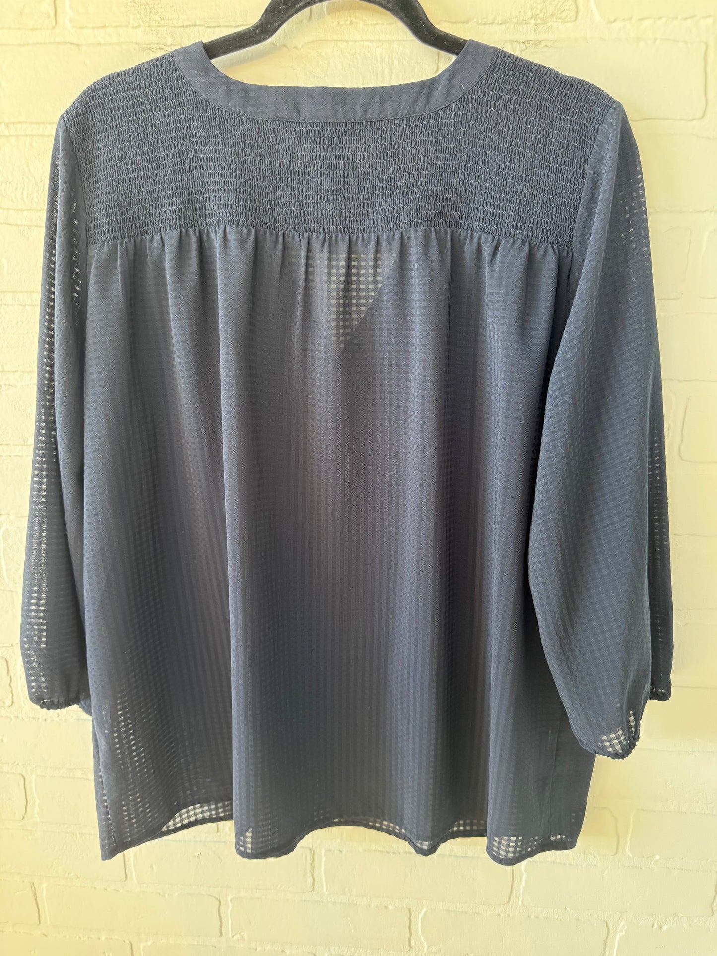 Top Long Sleeve By Ann Taylor In Blue, Size: Xl