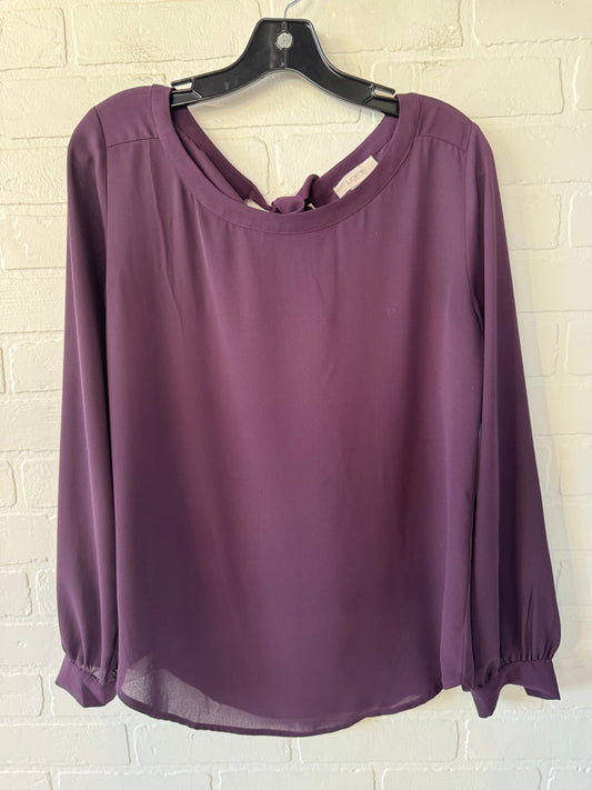 Top Long Sleeve By Loft In Purple, Size: S