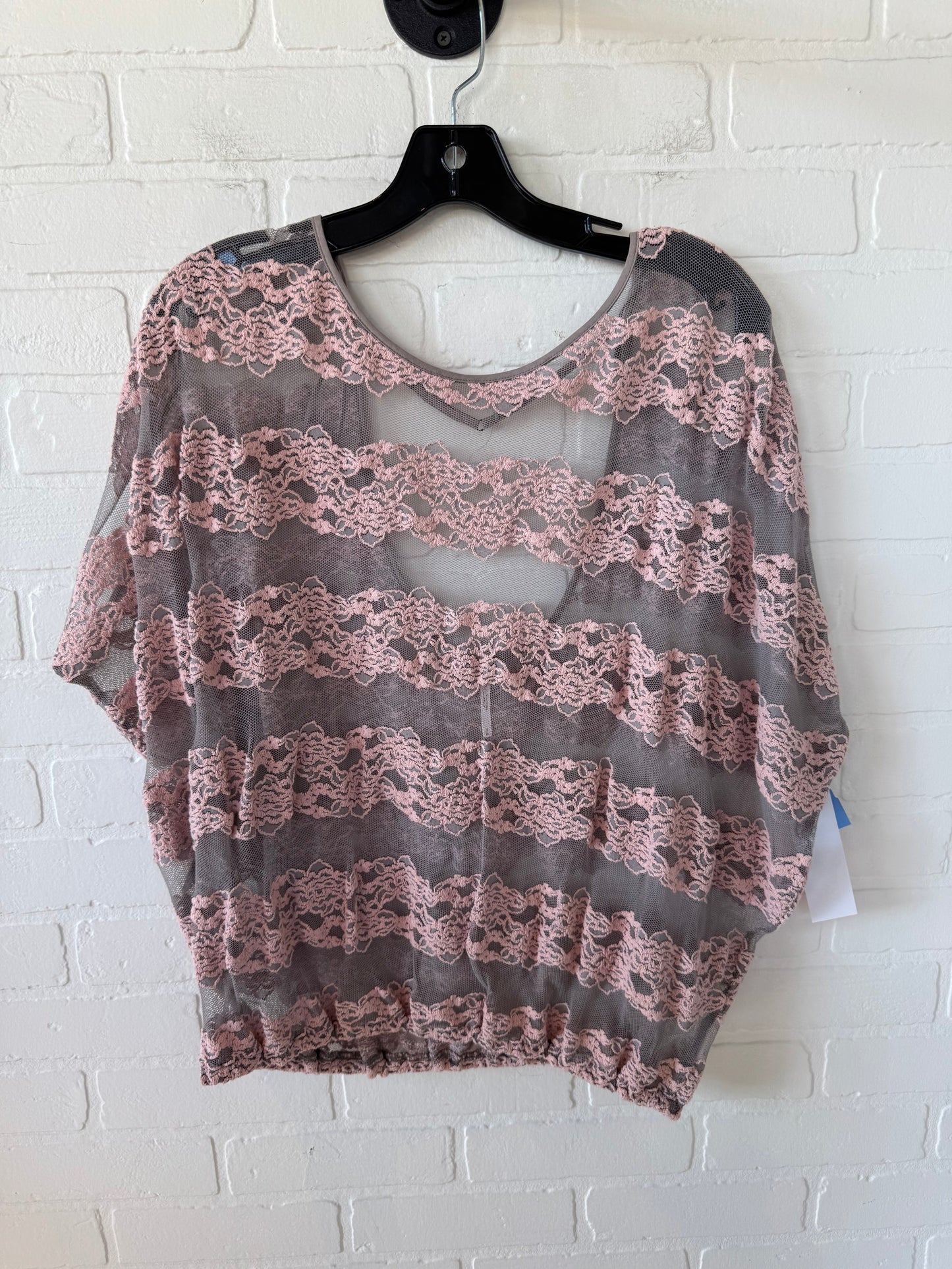 Top Short Sleeve By Free People In Pink & Tan, Size: S