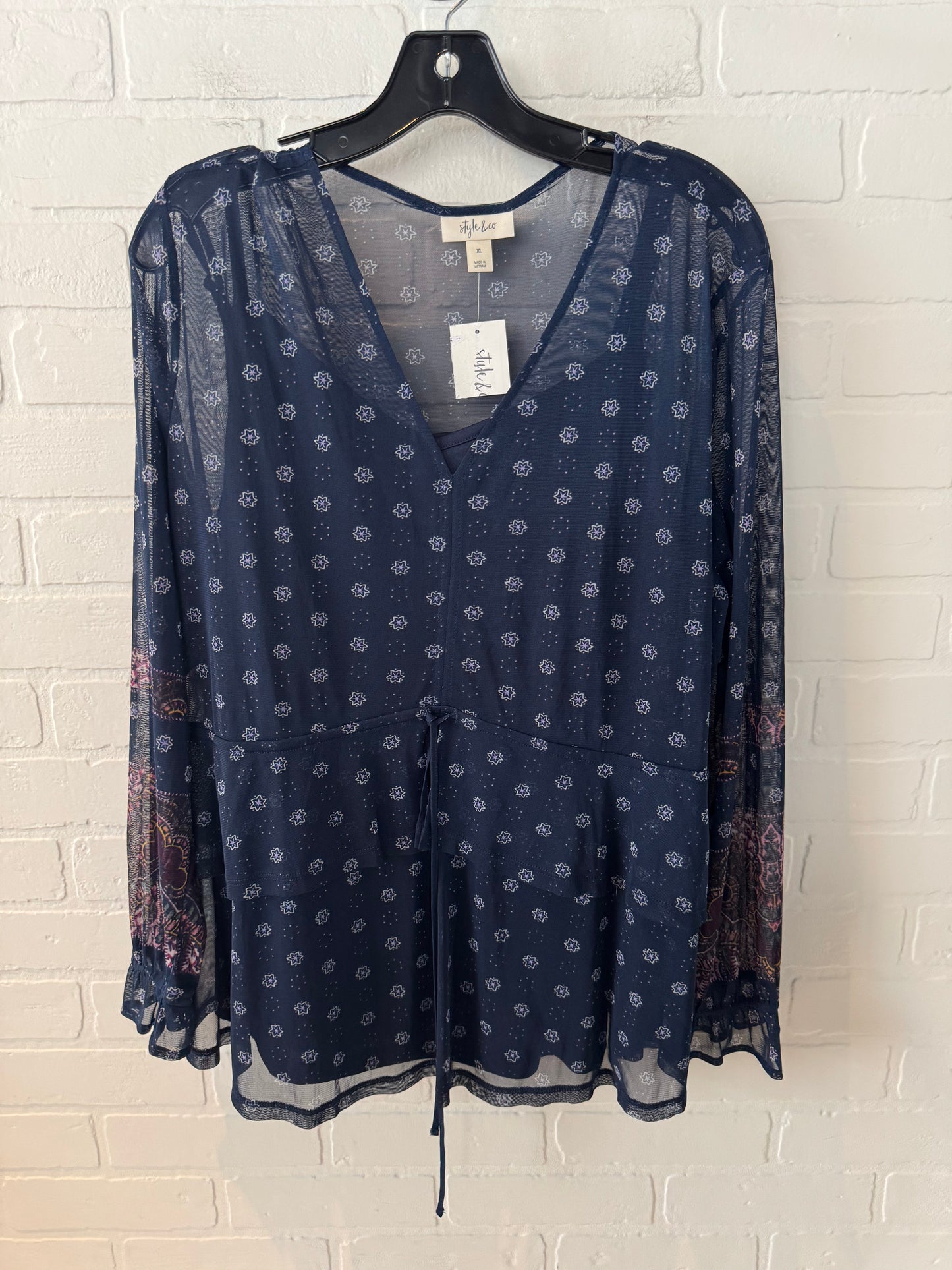 Top Long Sleeve By Style And Company In Blue, Size: Xl