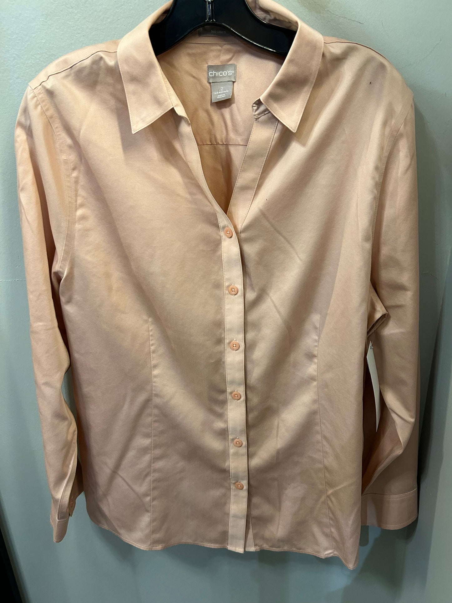 Top Long Sleeve By Chicos In Pink, Size: L