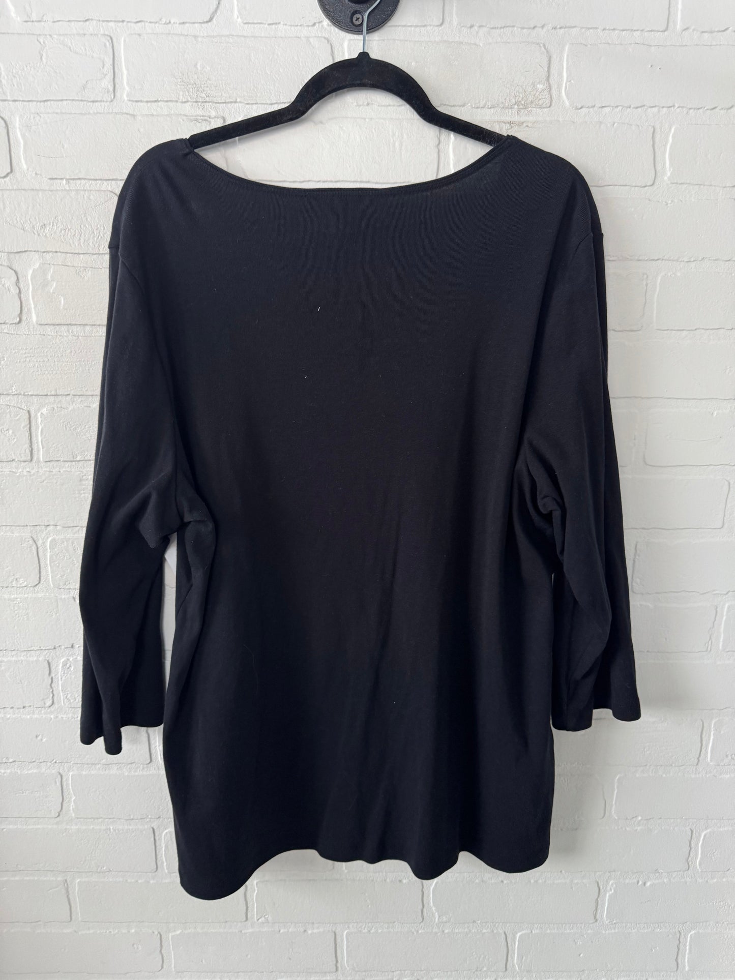 Top Long Sleeve By Karen Scott In Black, Size: 2x