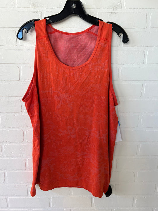 Athletic Tank Top By Lululemon In Orange, Size: L