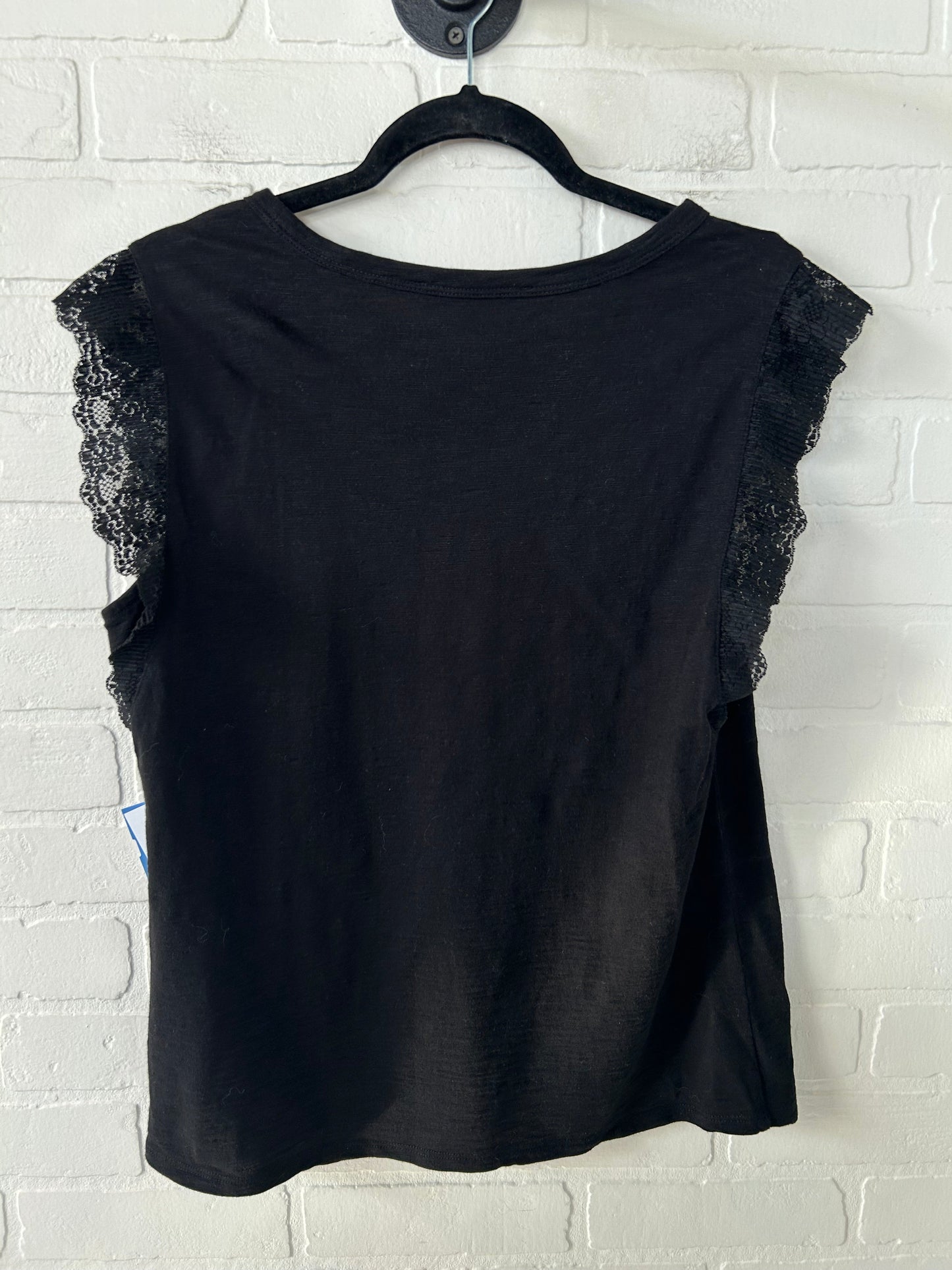 Top Short Sleeve By White House Black Market In Black, Size: M