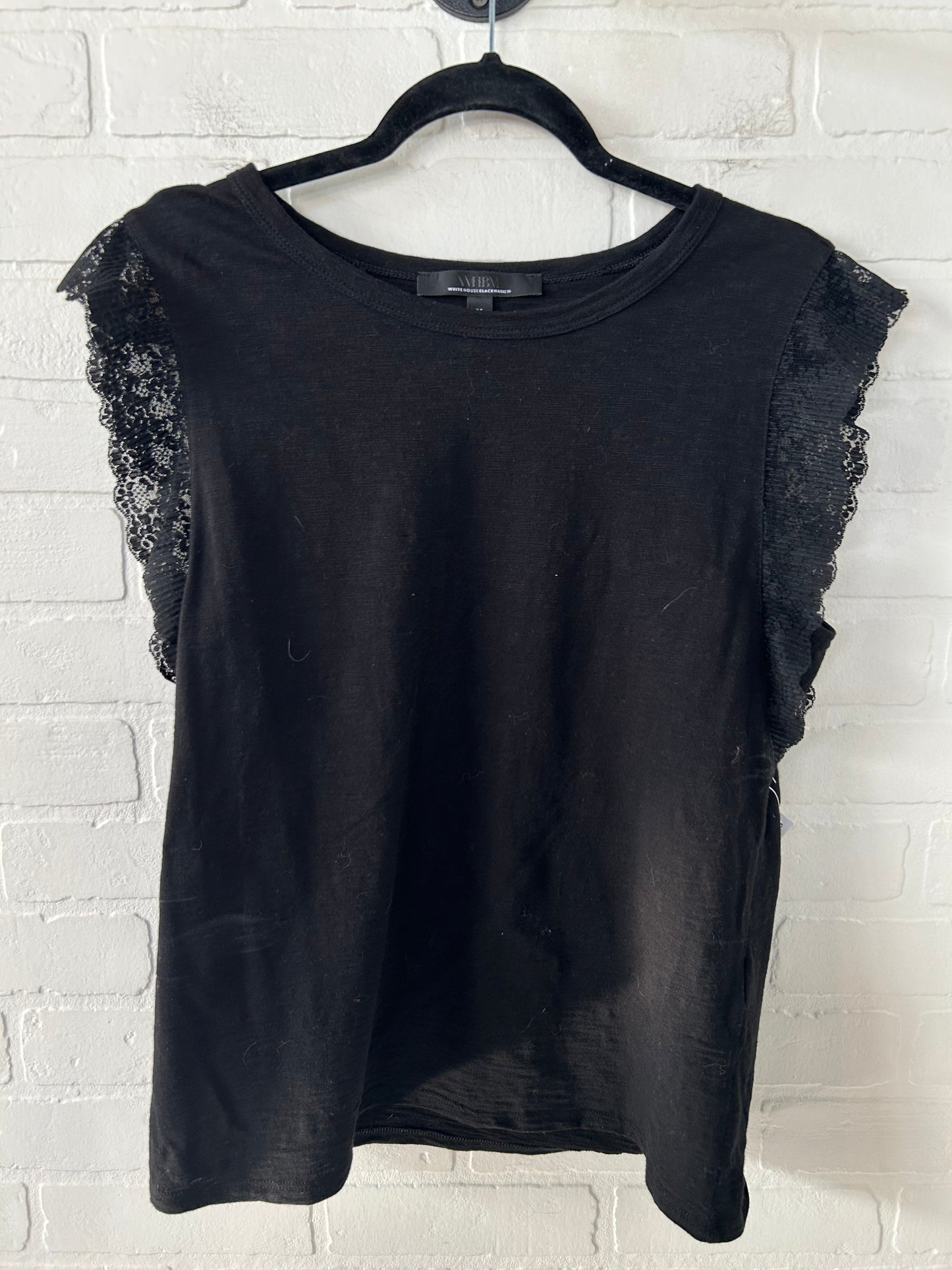 Top Short Sleeve By White House Black Market In Black, Size: M