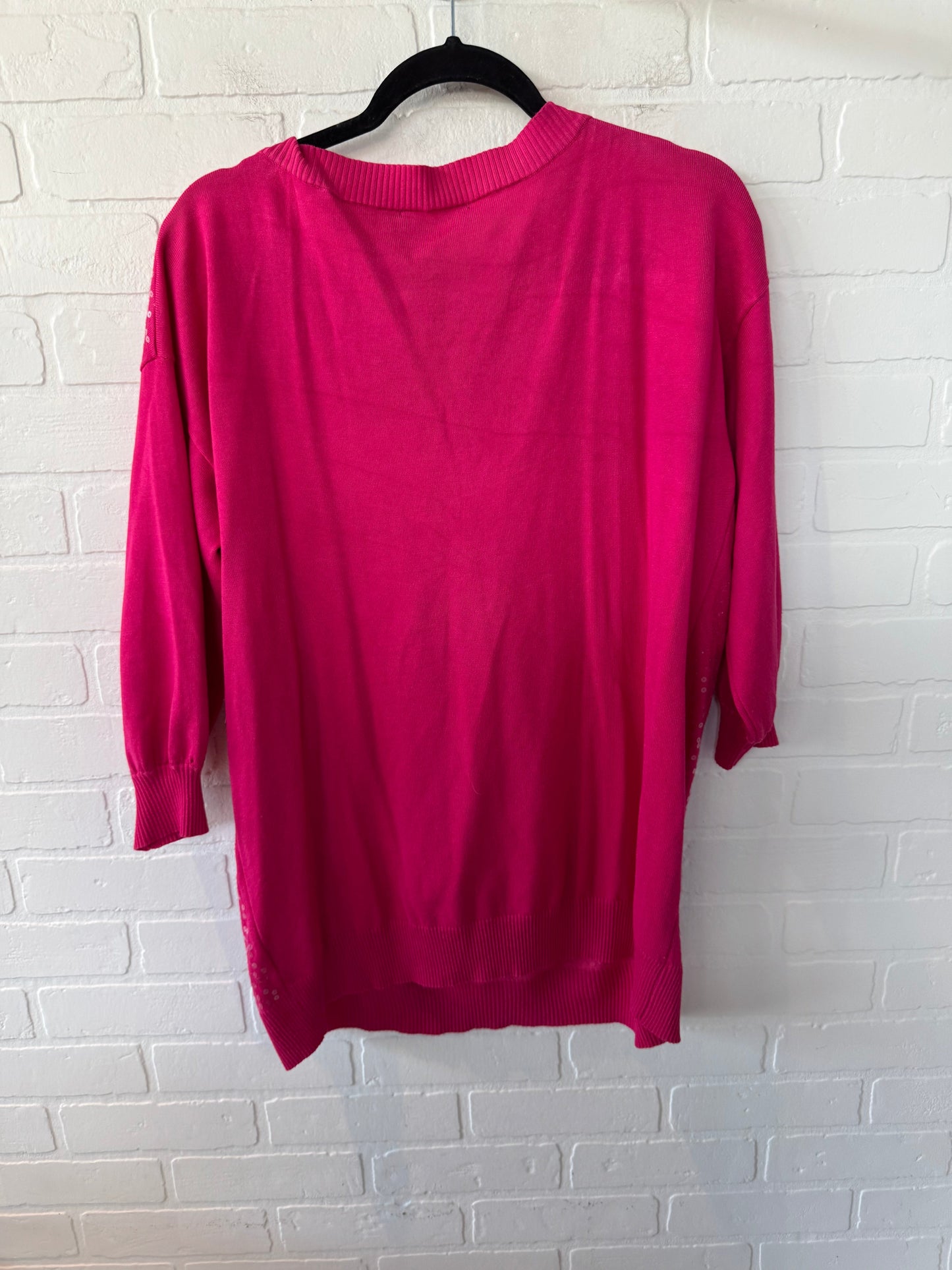 Sweater Short Sleeve By New York And Co In Pink, Size: L