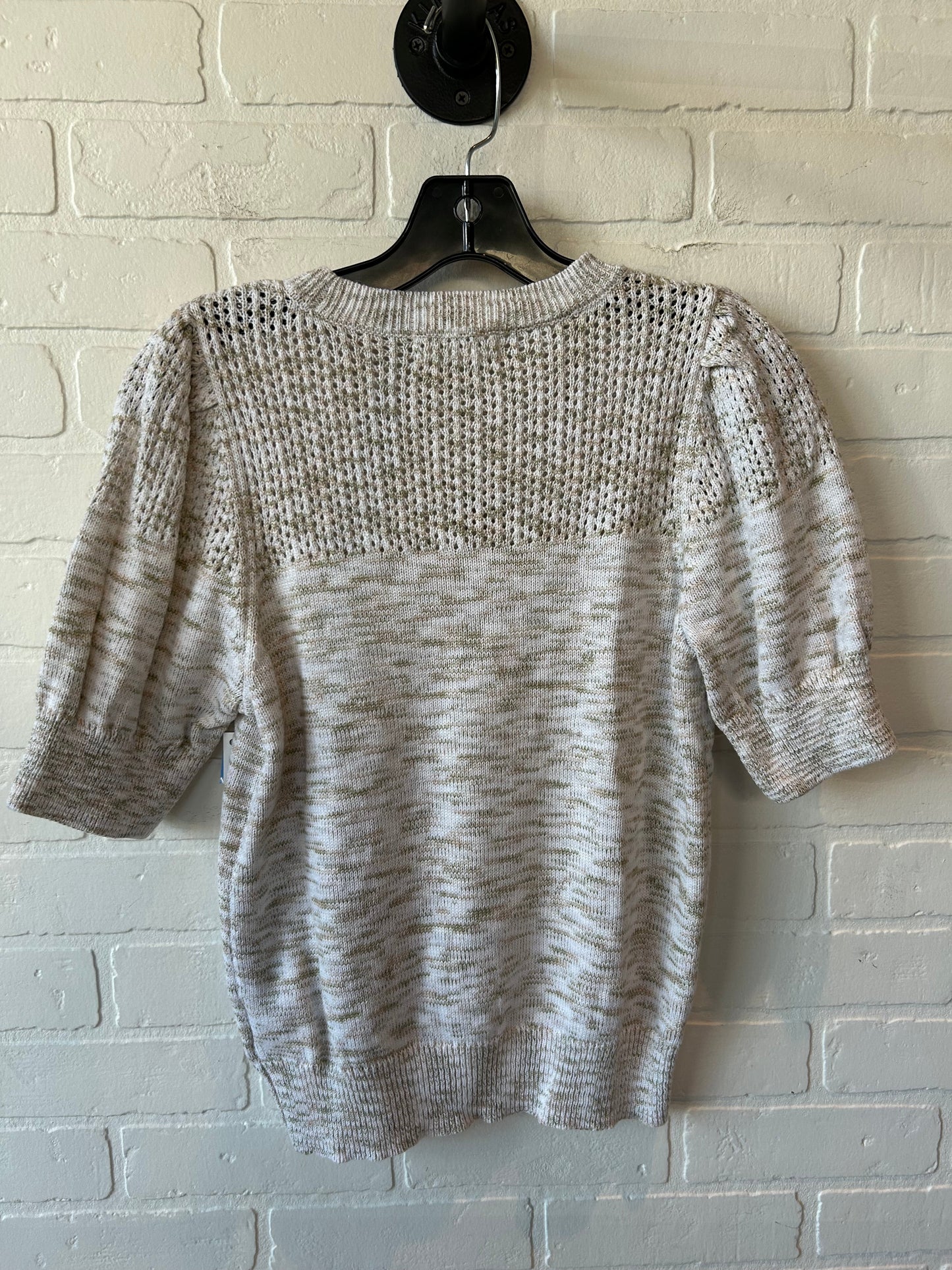 Sweater Short Sleeve By Anthropologie In Green & White, Size: Xs