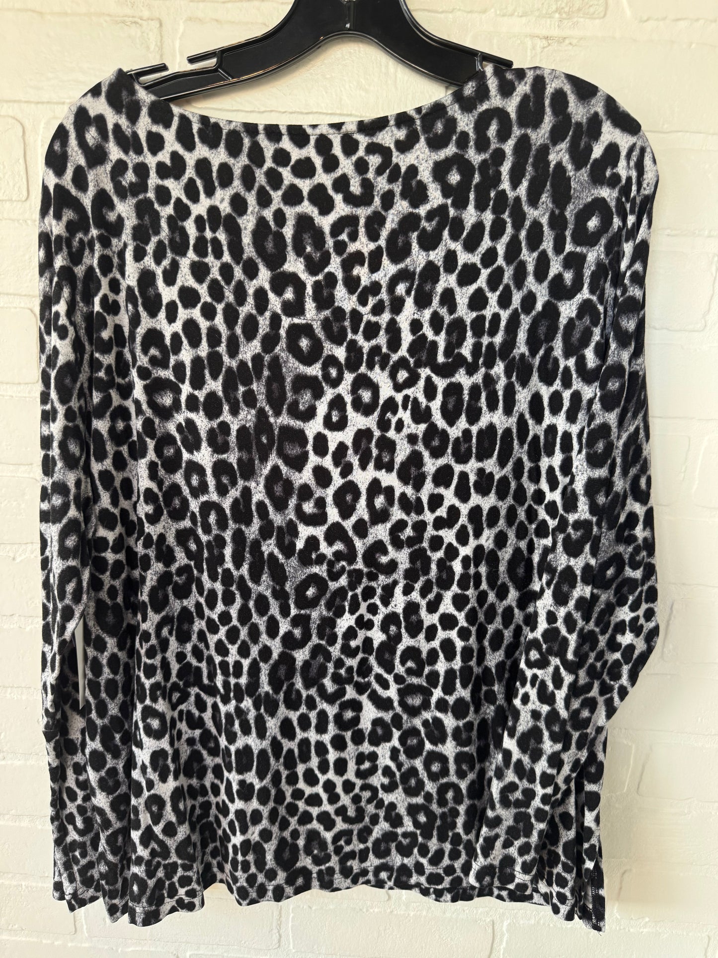 Top Long Sleeve By Mario Serrani In Black & Grey, Size: Xl