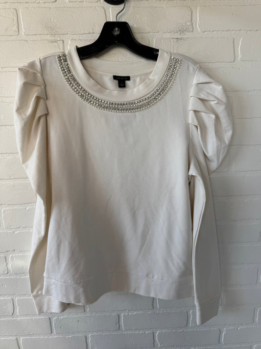 Top Long Sleeve By Ann Taylor In Cream, Size: M