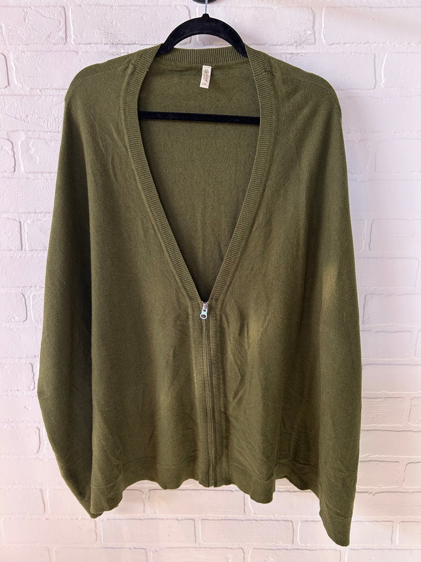 Sweater Cardigan By Gaiam In Green, Size: L