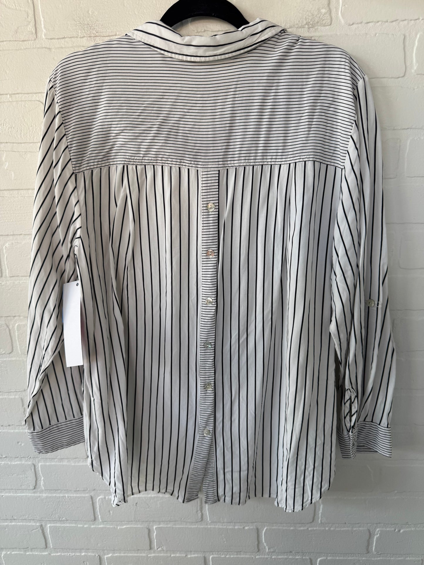 Top Long Sleeve By Jane And Delancey In Black & White, Size: 1x