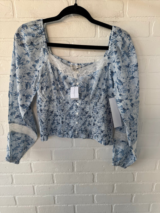 Top Long Sleeve By American Eagle In Blue, Size: S