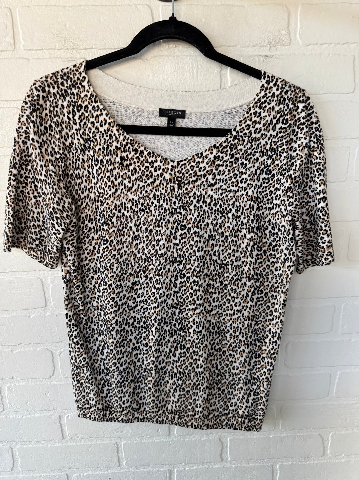 Sweater Short Sleeve By Talbots In Animal Print, Size: Sp