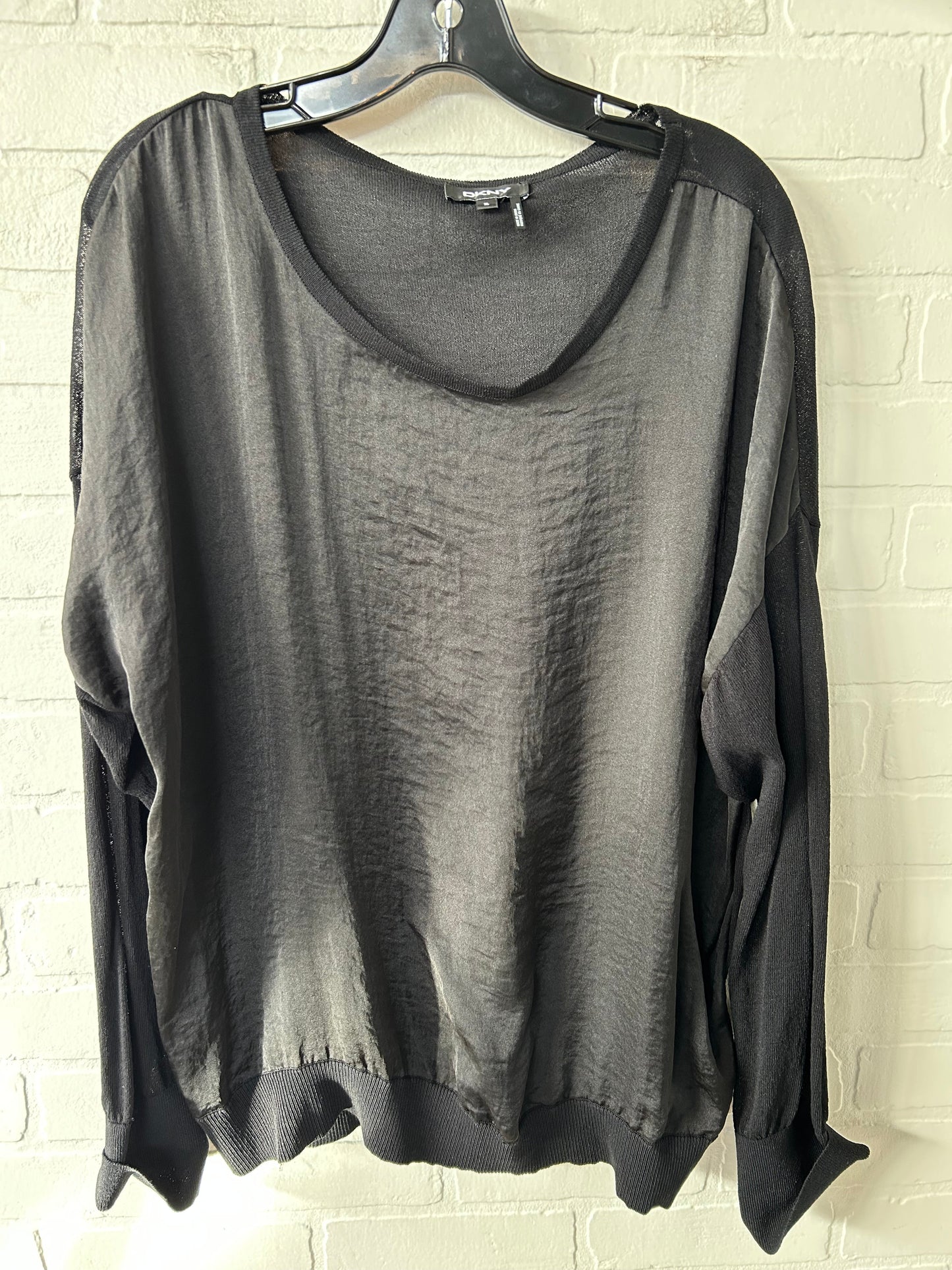 Top Long Sleeve By Dkny In Black, Size: Xl