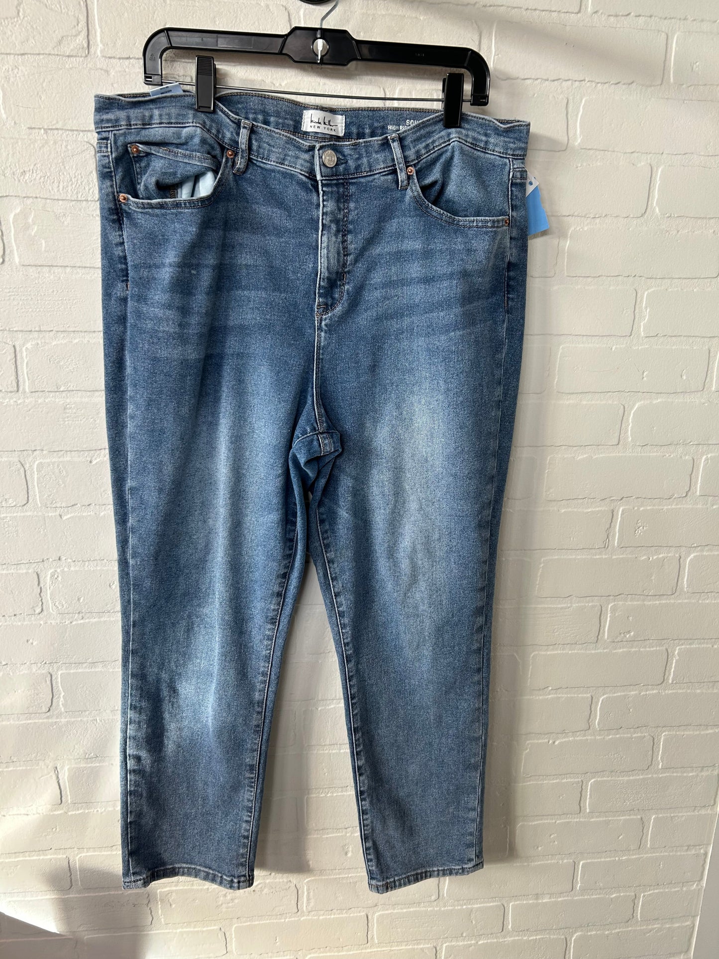 Jeans Cropped By Nicole By Nicole Miller In Blue Denim, Size: 16