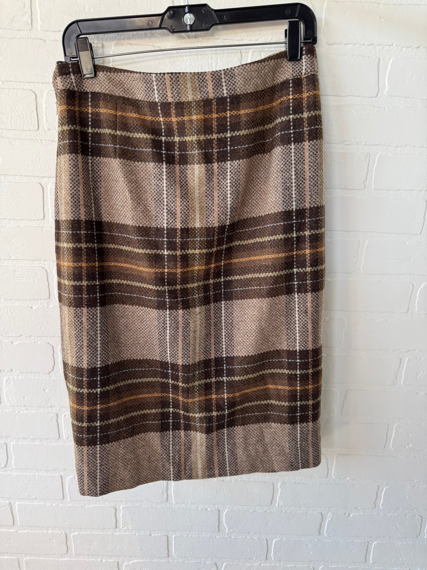 Skirt Midi By cartonnier In Brown & Cream, Size: 10