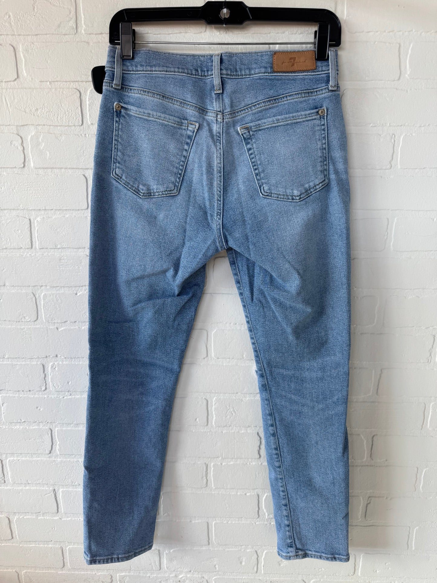 Jeans Straight By 7 For All Mankind In Blue Denim, Size: 2