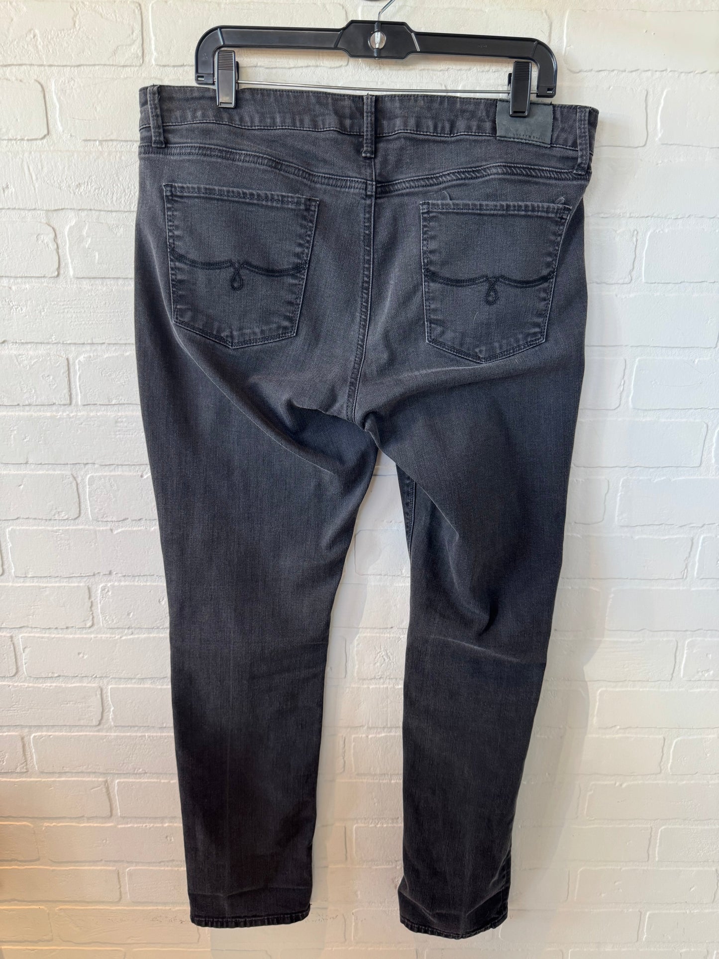 Jeans Skinny By Lucky Brand In Black Denim, Size: 14