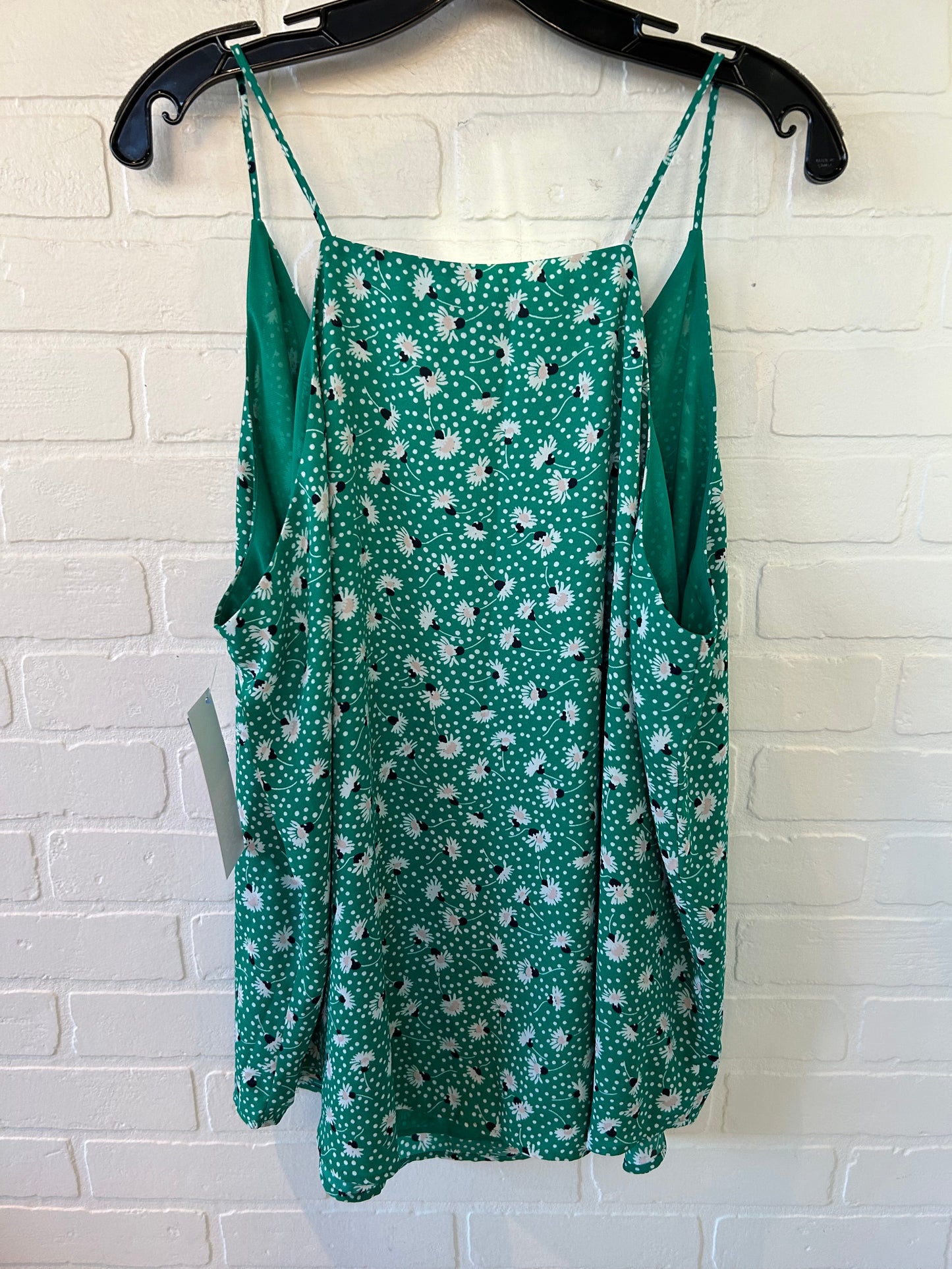 Top Sleeveless By Loft In Green & White, Size: Xxl