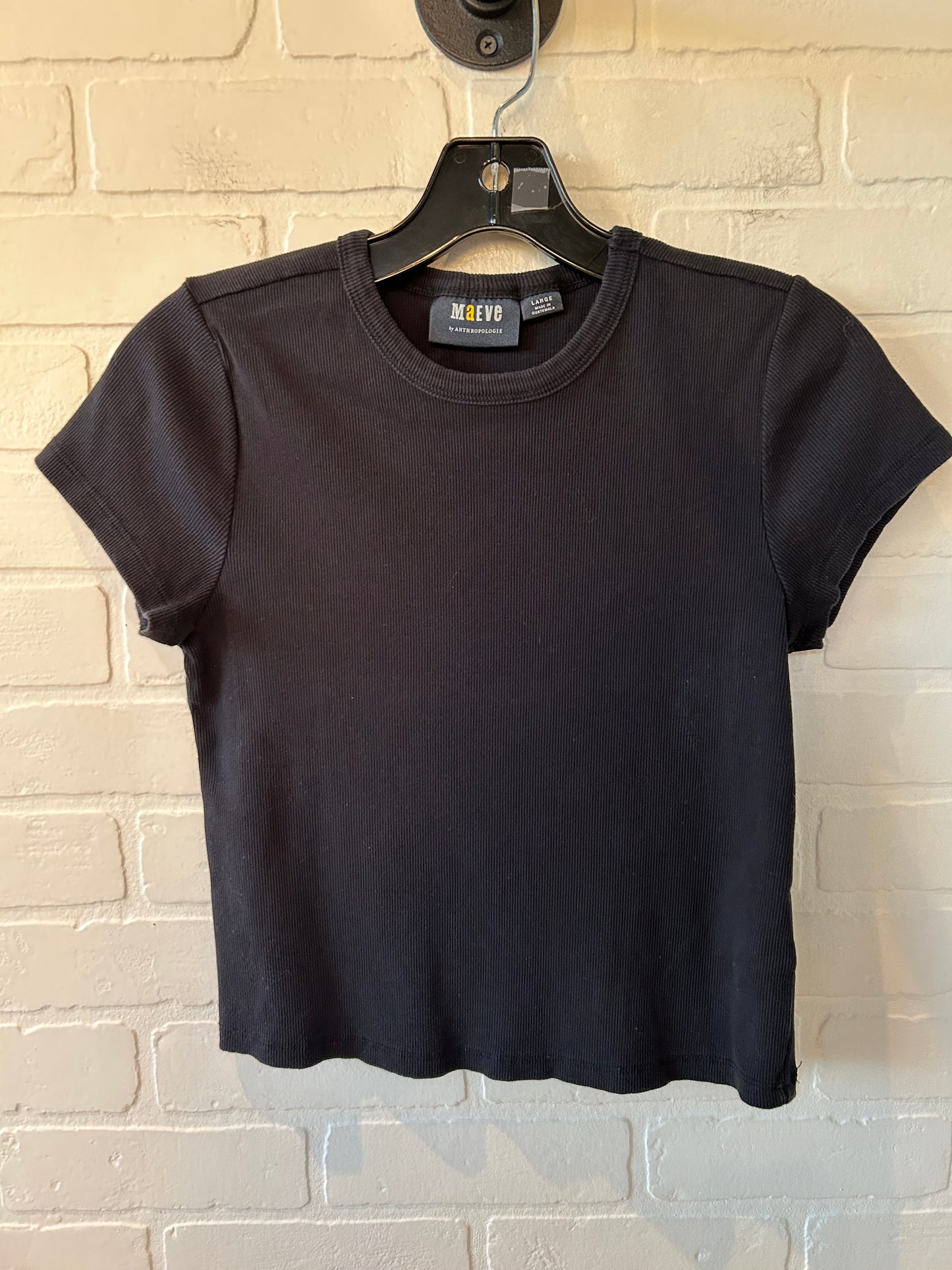 Top Short Sleeve Basic By Maeve In Black, Size: L