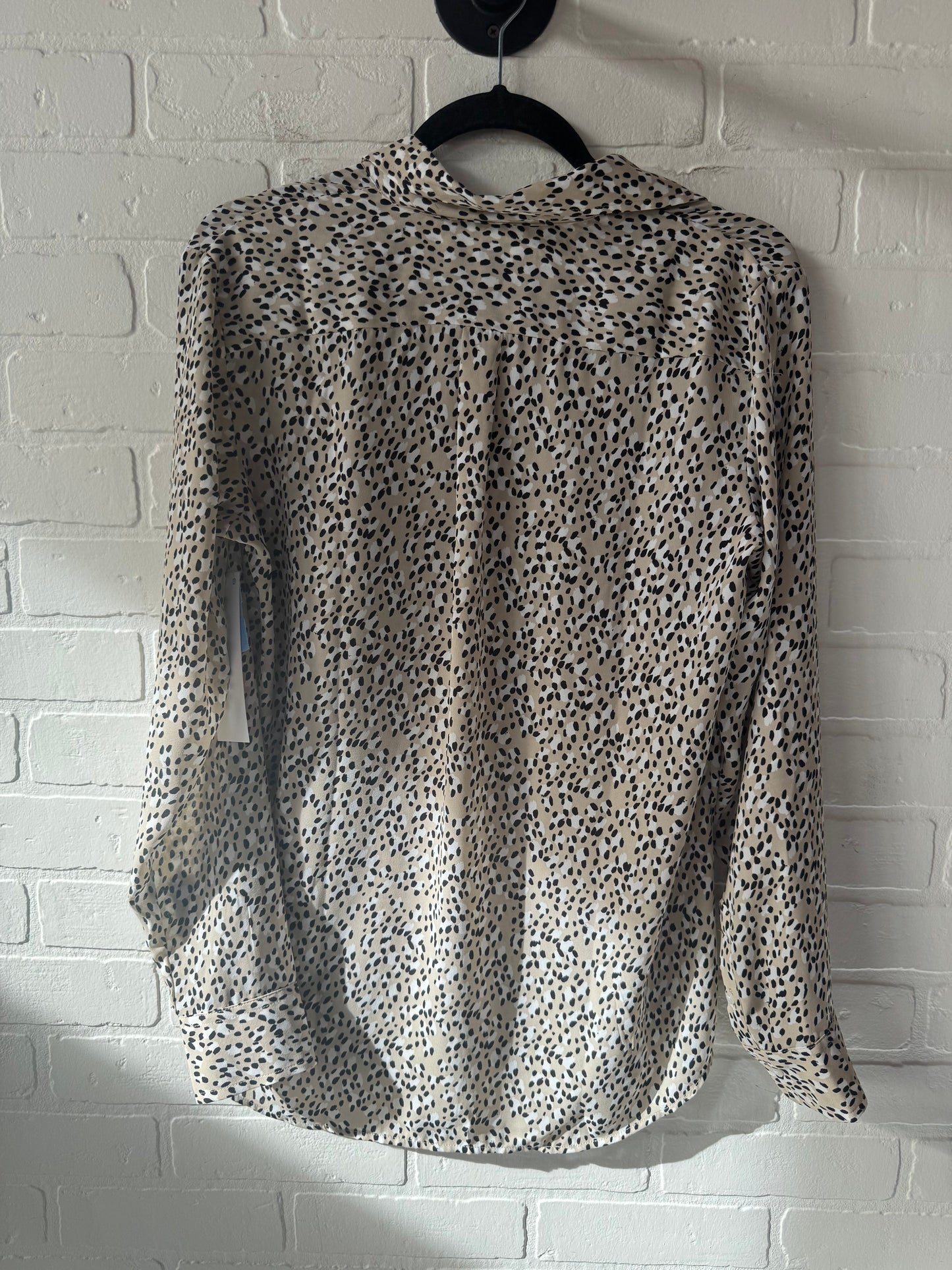 Top Long Sleeve By Banana Republic In Black & Tan, Size: S