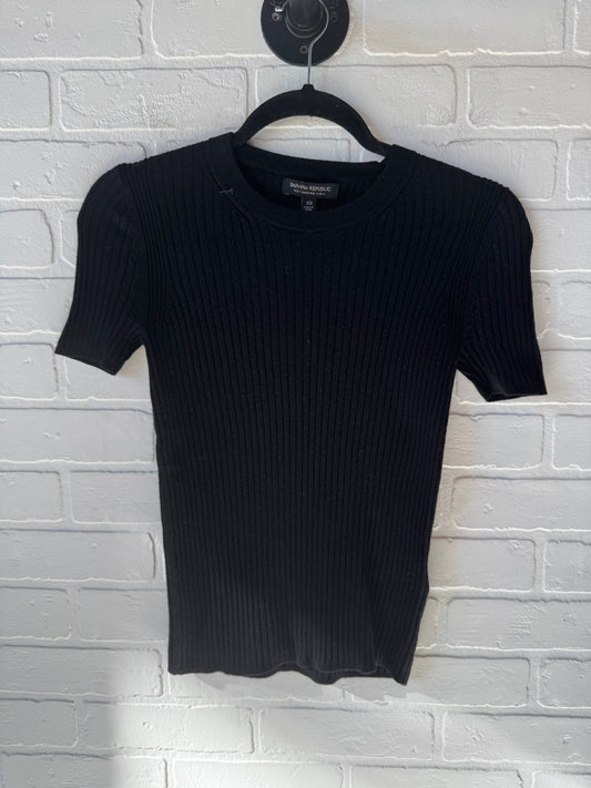 Sweater Short Sleeve By Banana Republic In Black, Size: Xs