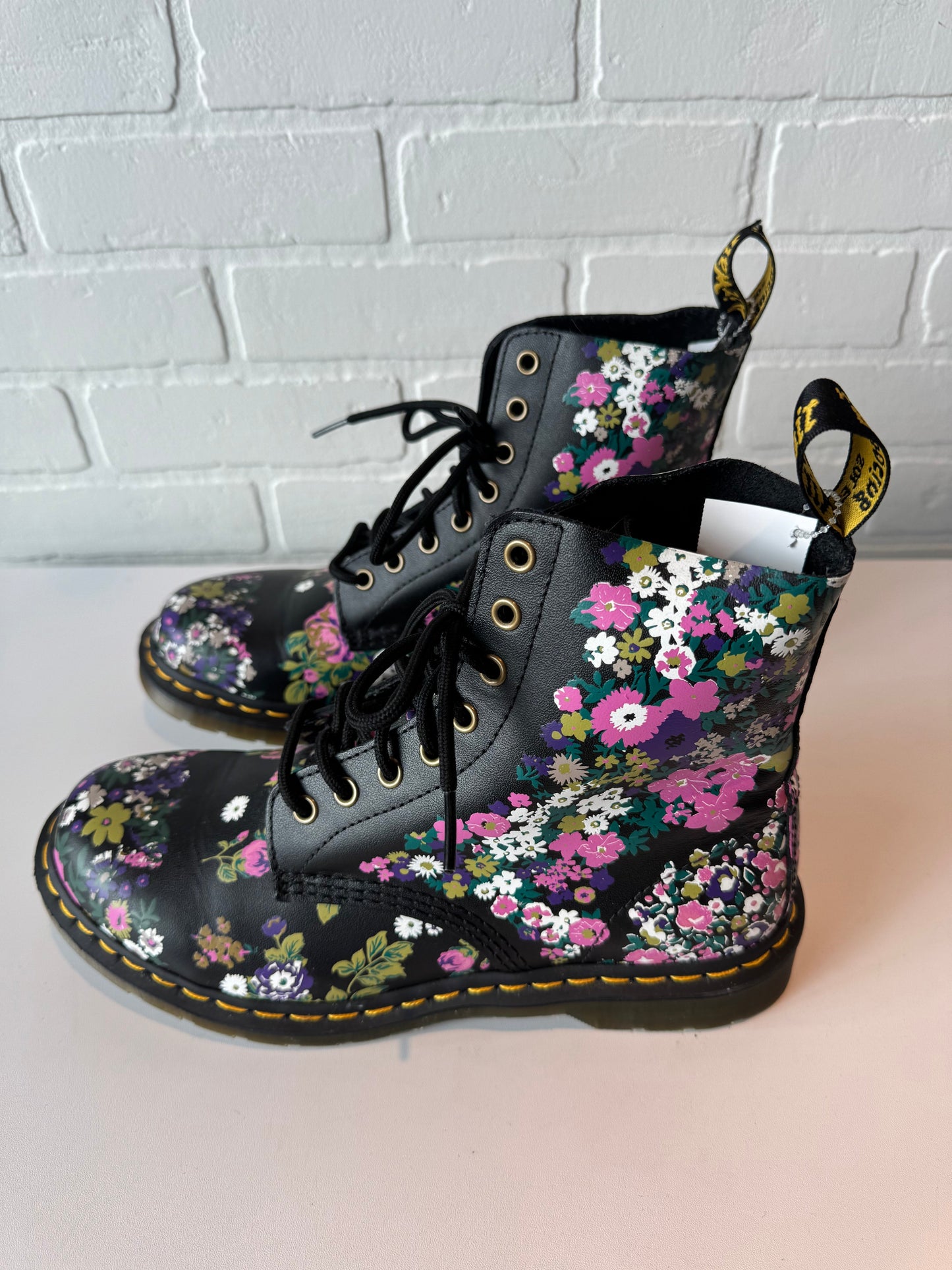 Boots Combat By Dr Martens In Black & Pink, Size: 10