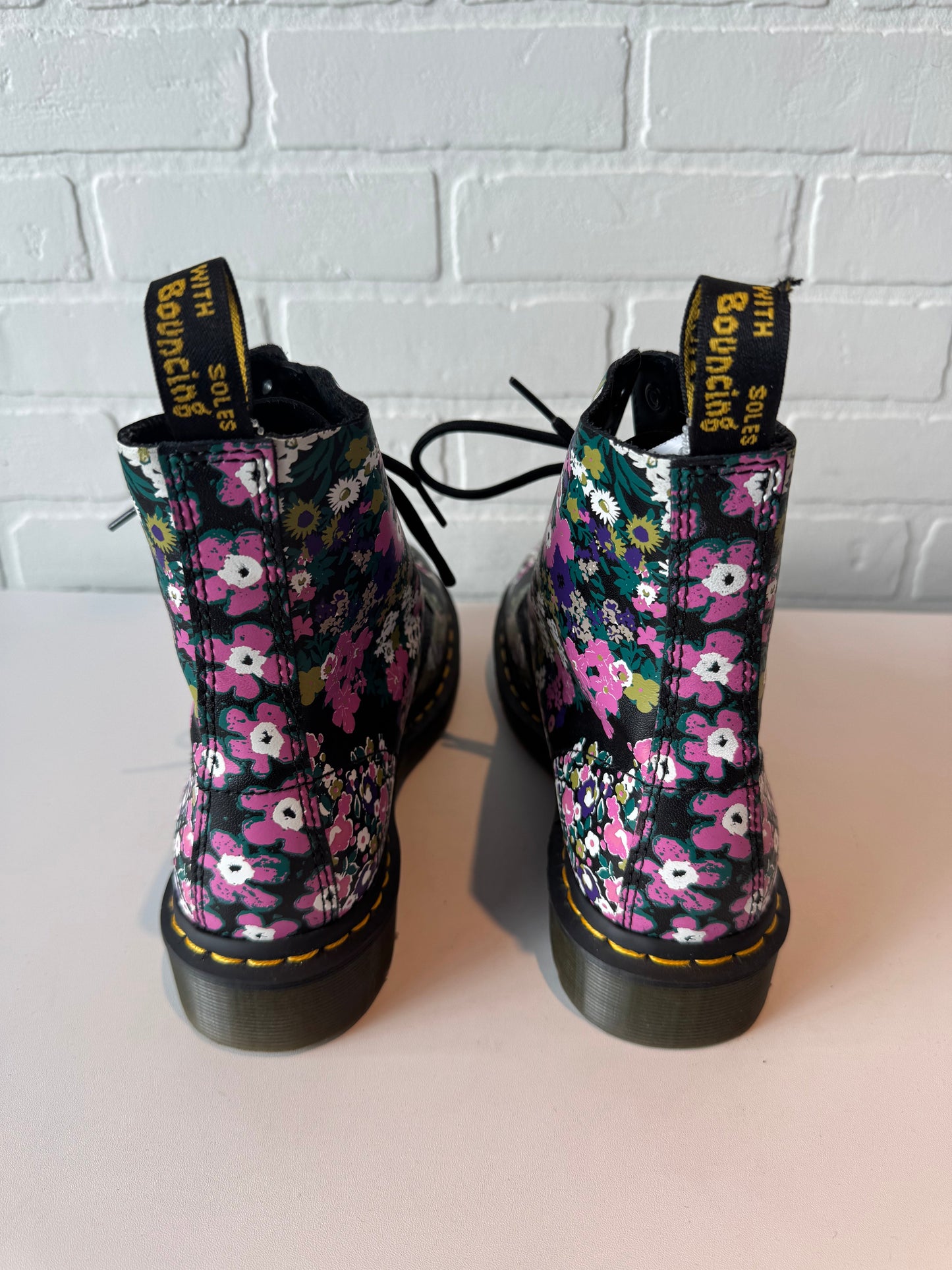 Boots Combat By Dr Martens In Black & Pink, Size: 10