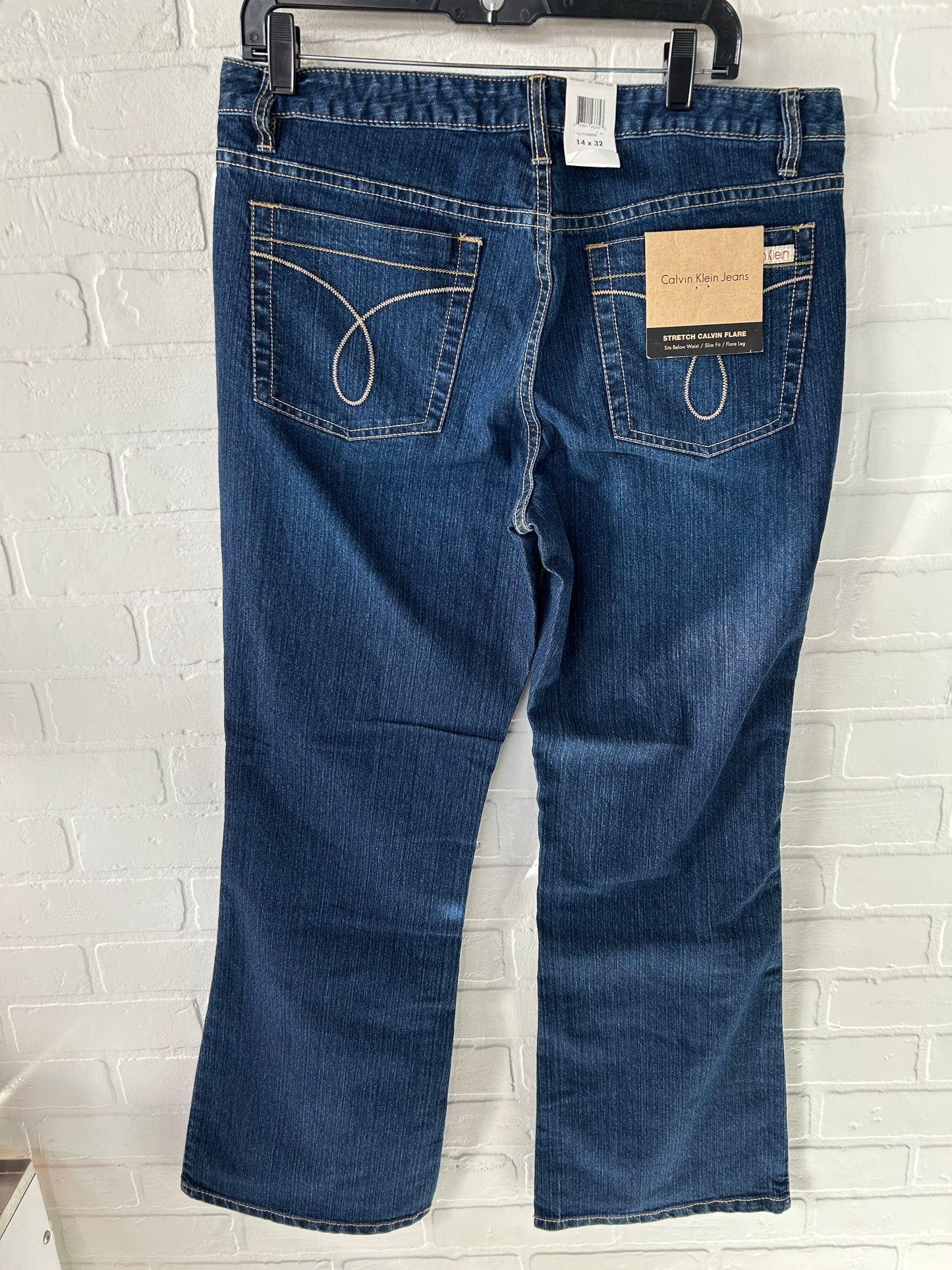 Jeans Flared By Calvin Klein In Blue Denim, Size: 14