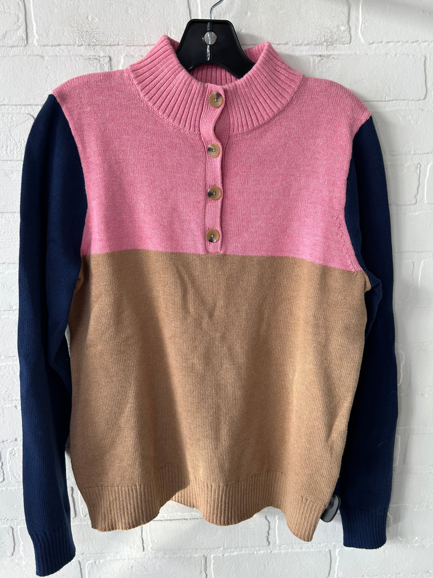 Sweater By J. Crew In Pink & Tan, Size: M