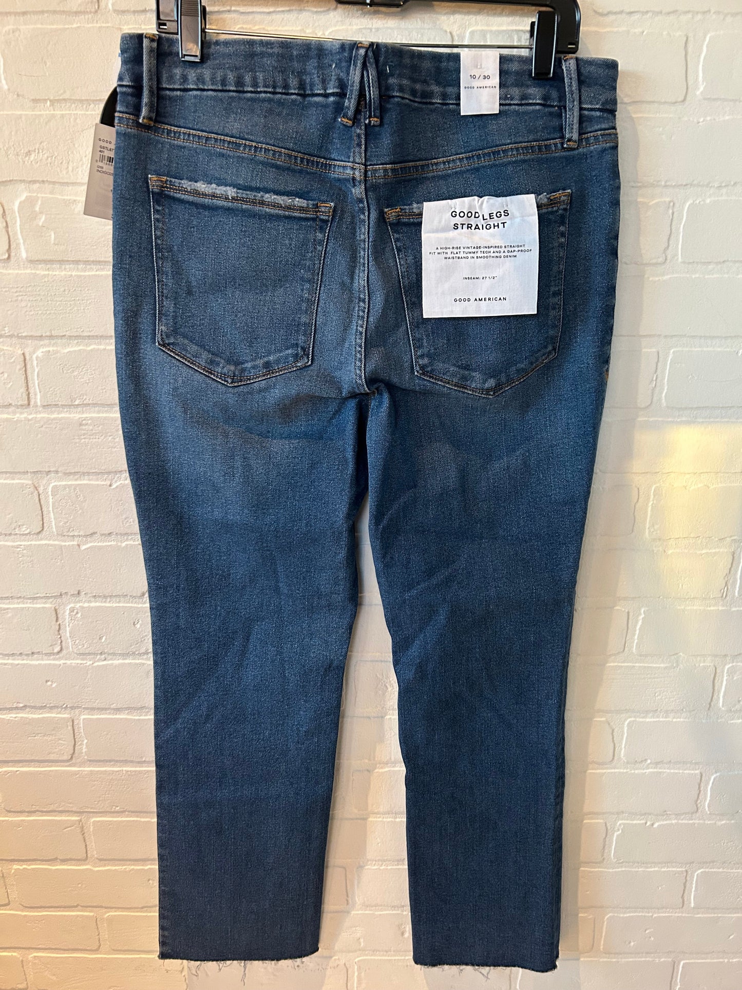 Jeans Straight By Good American In Blue Denim, Size: 10