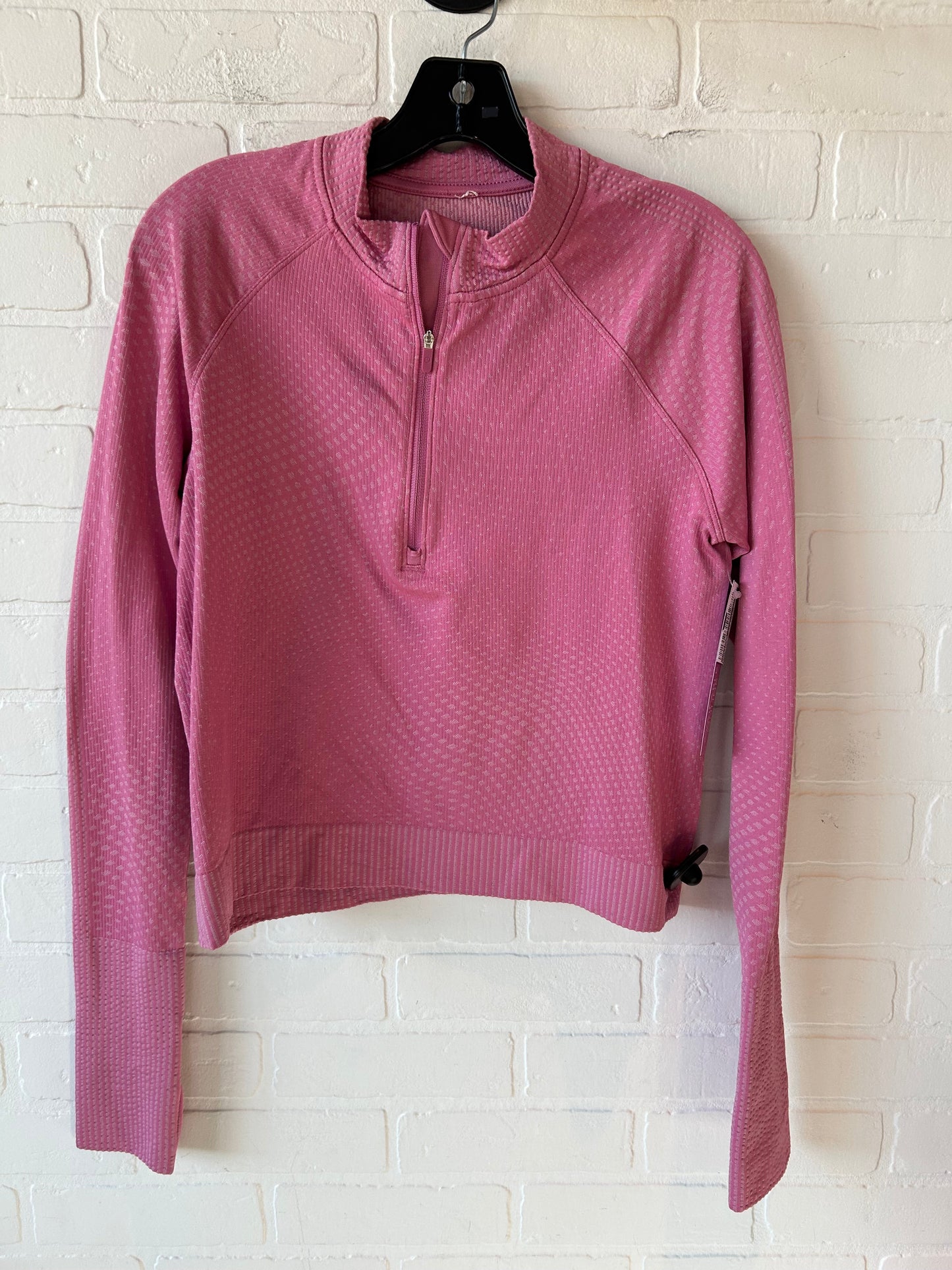 Athletic Top Long Sleeve Collar By Lululemon In Pink, Size: Xs