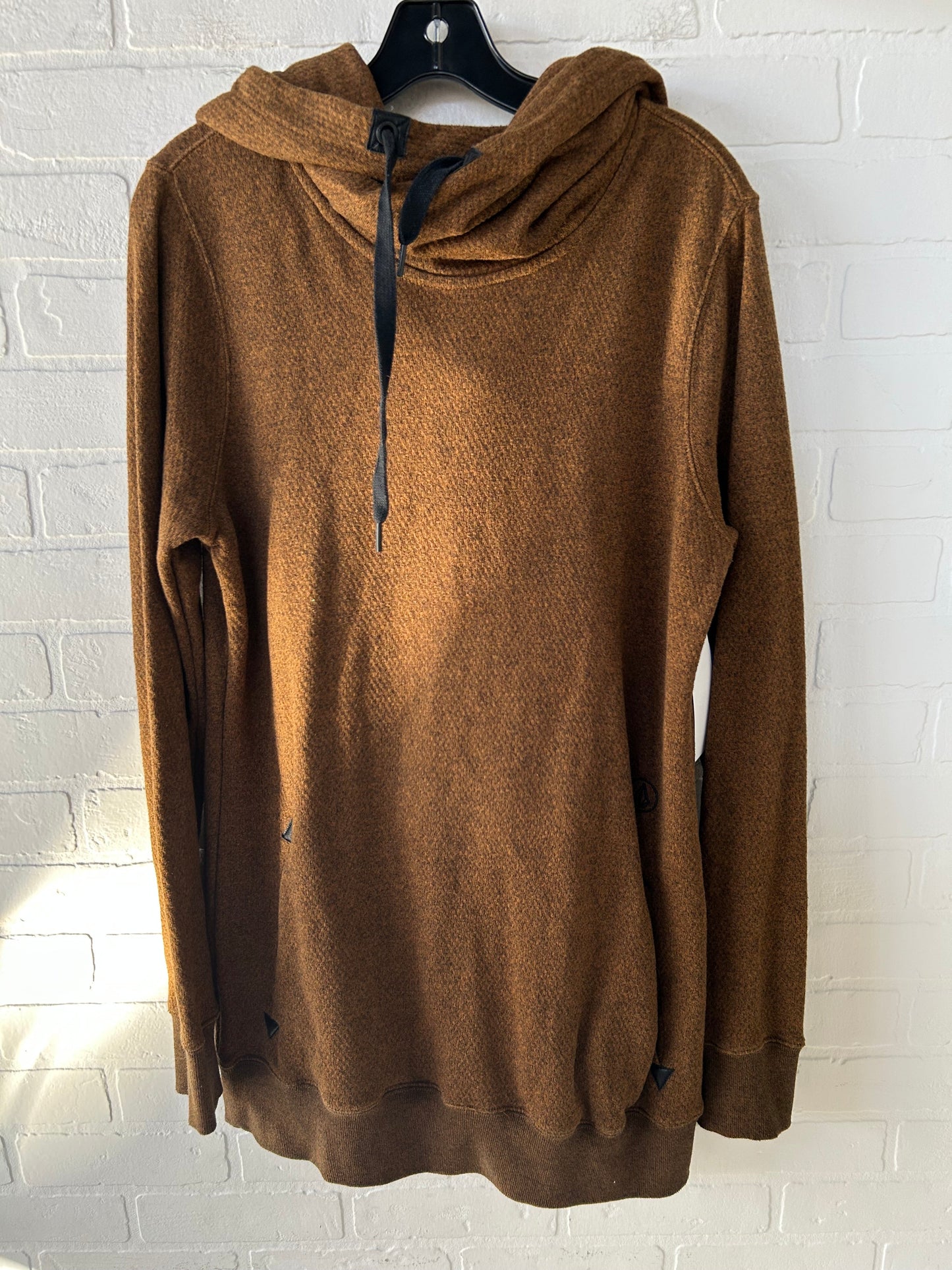 Sweatshirt Hoodie By VOLCOM In Brown, Size: L