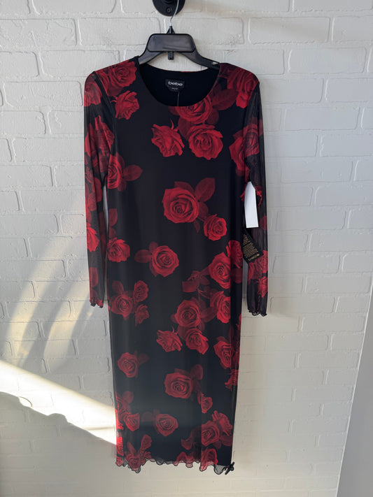 Dress Party Long By Bebe In Black & Red, Size: L