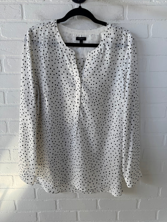 Top Long Sleeve By Talbots In Black & White, Size: L