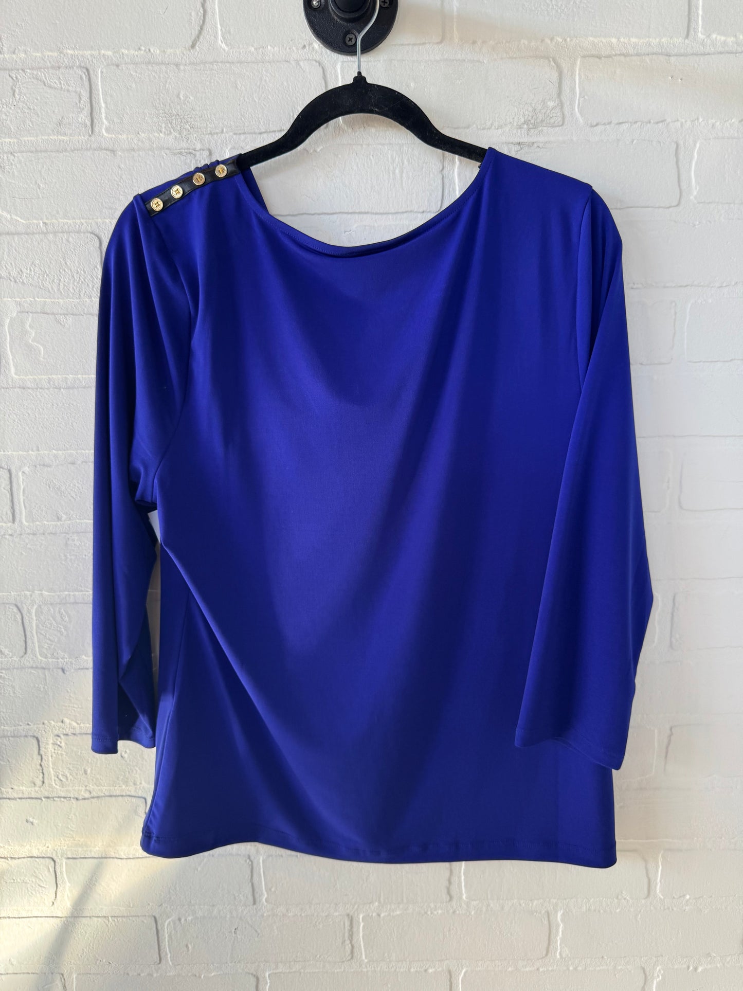 Top Long Sleeve By Calvin Klein In Blue, Size: L