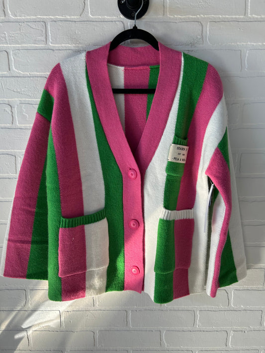 Sweater By SEASON 12 In Green & Pink, Size: S